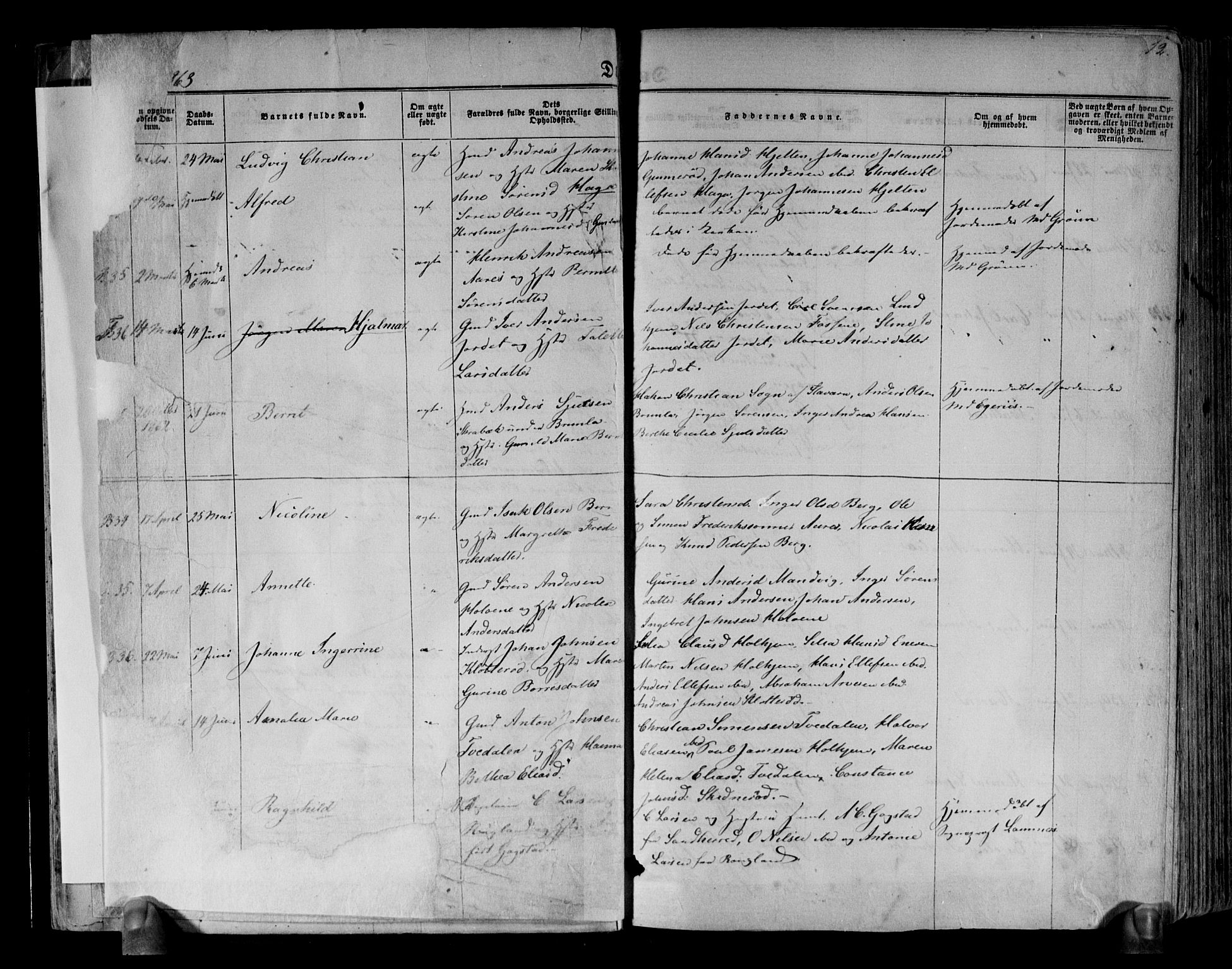 Brunlanes kirkebøker, SAKO/A-342/F/Fa/L0005: Parish register (official) no. I 5, 1862-1877, p. 12