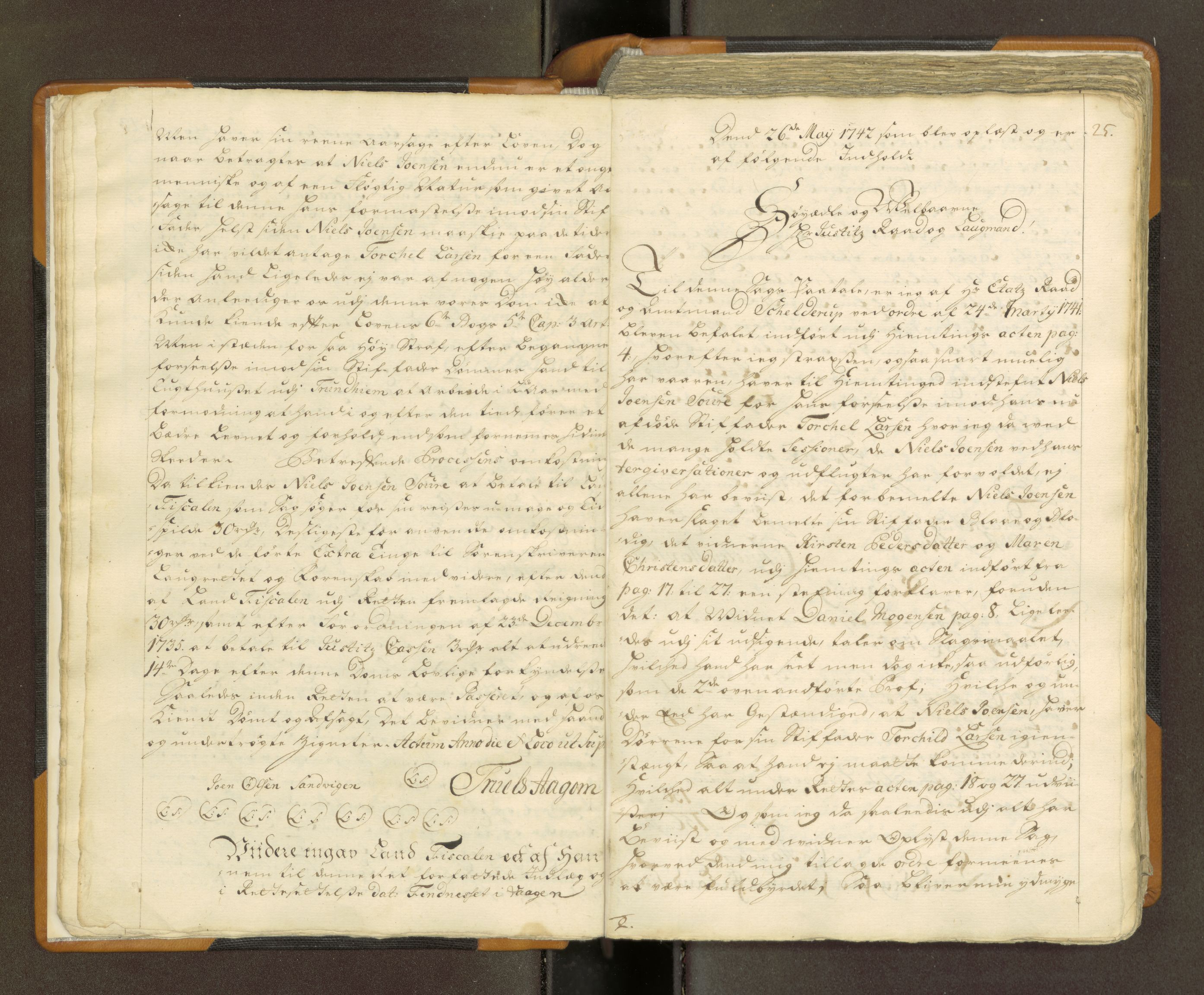 Nordland og Finnmarks lagstol, AV/SAT-A-5608/X/L0010: Domkopibok/justisprotokoll, 1742-1743, p. 24-25