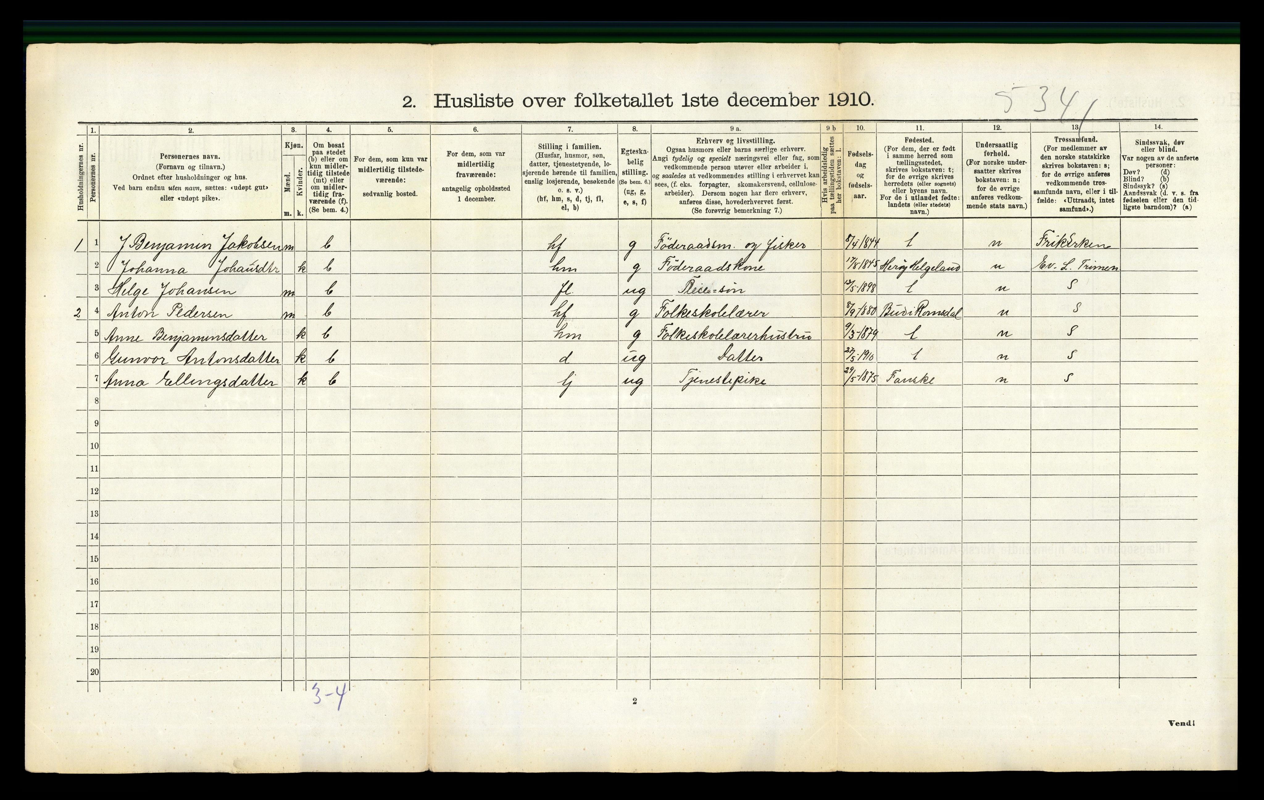 RA, 1910 census for Lurøy, 1910, p. 761