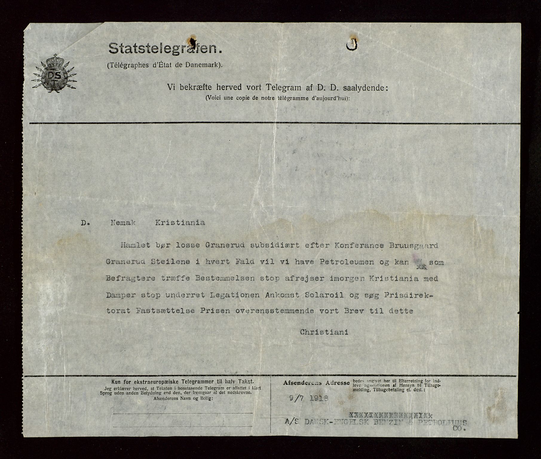 Pa 1521 - A/S Norske Shell, AV/SAST-A-101915/E/Ea/Eaa/L0004: Sjefskorrespondanse, 1918, p. 24