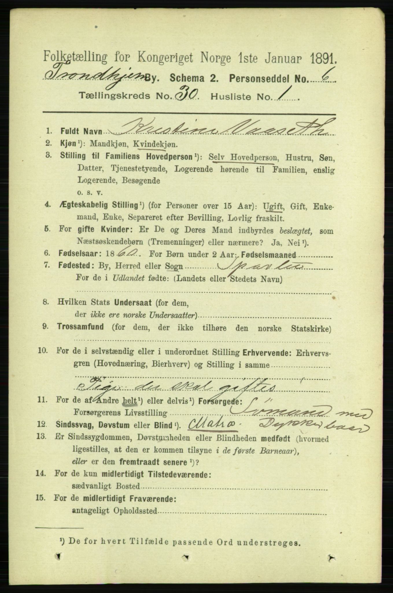 RA, 1891 census for 1601 Trondheim, 1891, p. 22229