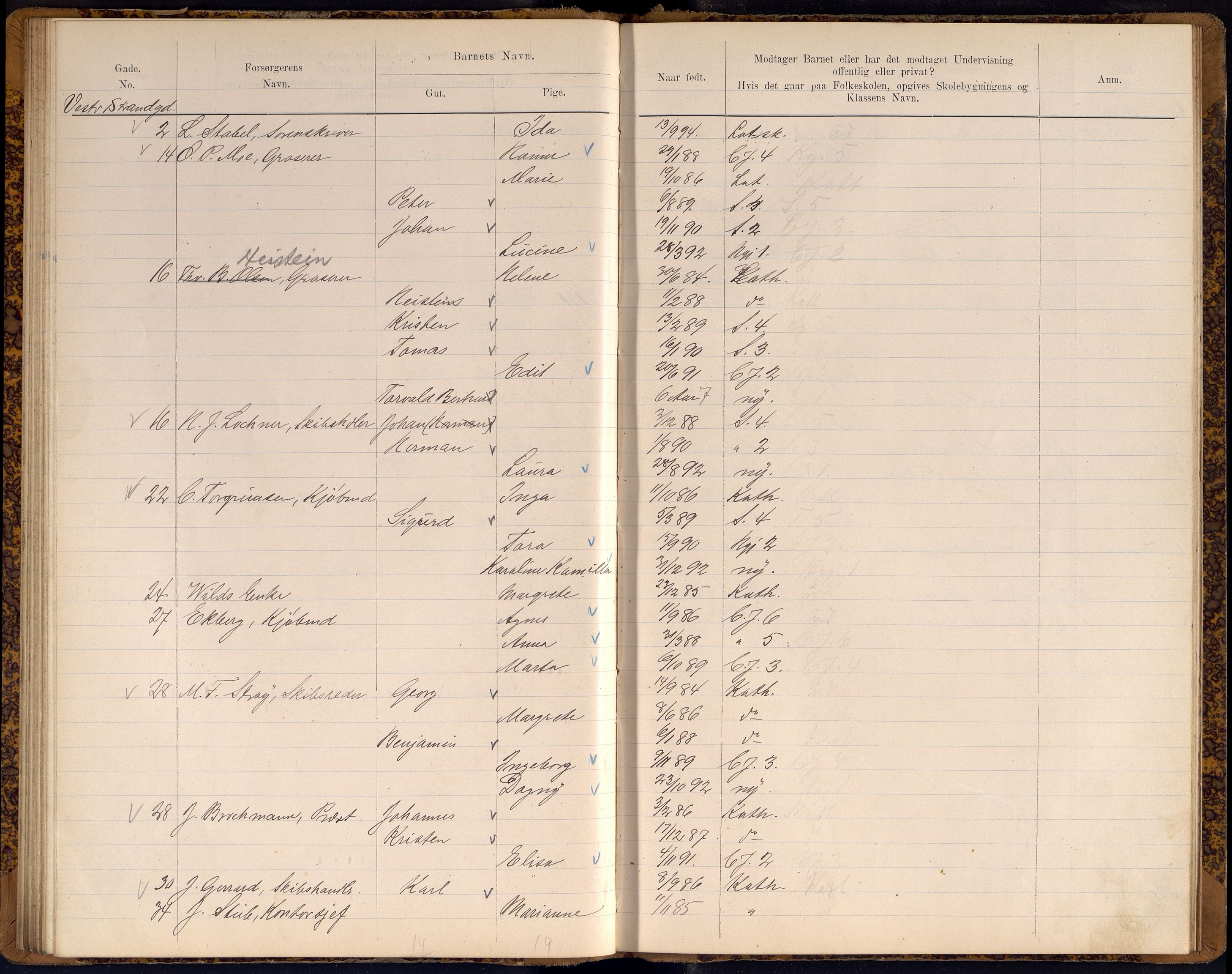 Kristiansand By - Skolekommisjonen/ -Styret, ARKSOR/1001KG510/J/Jb/L0009: Barnetelling, 1899