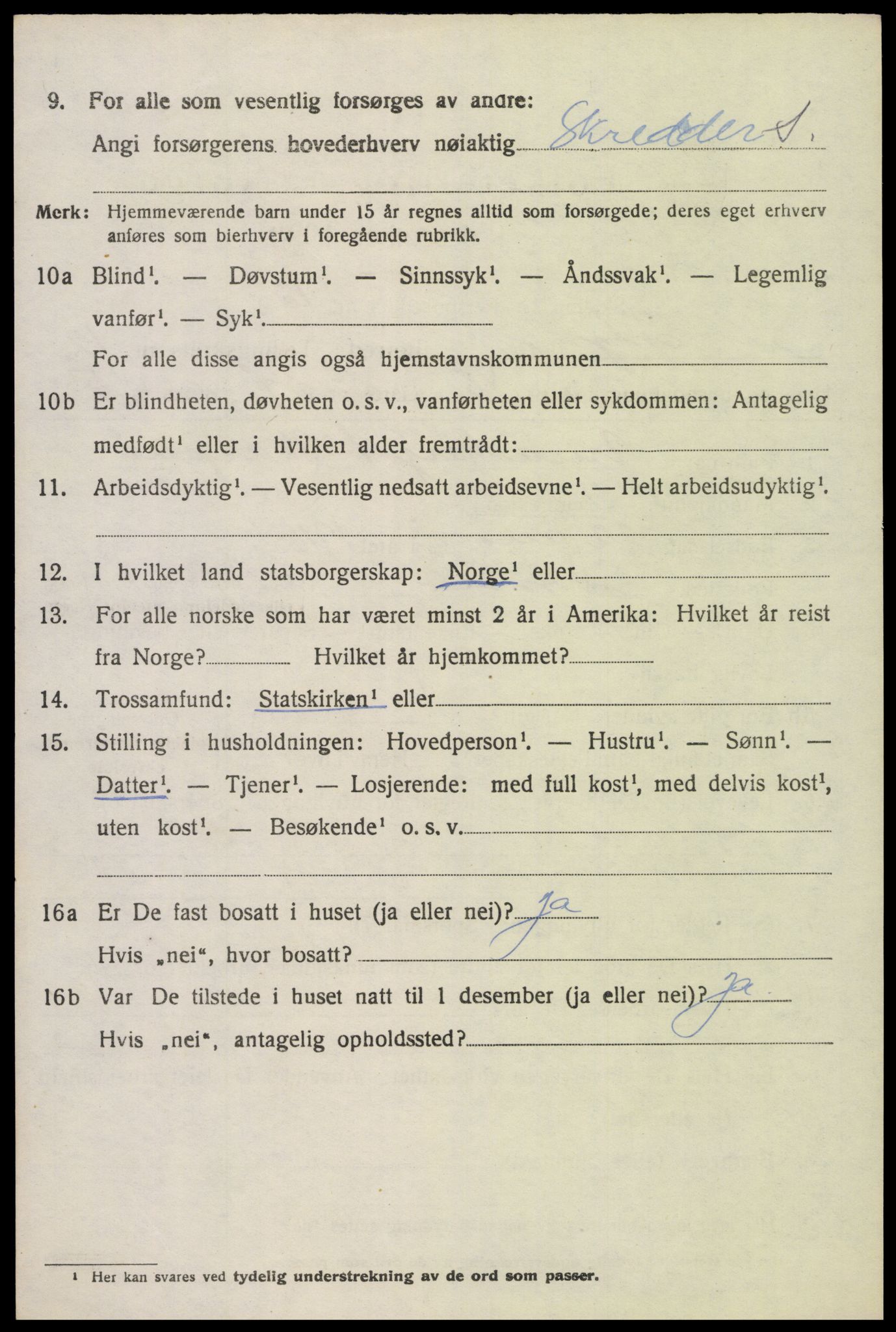 SAK, 1920 census for Søgne, 1920, p. 6408