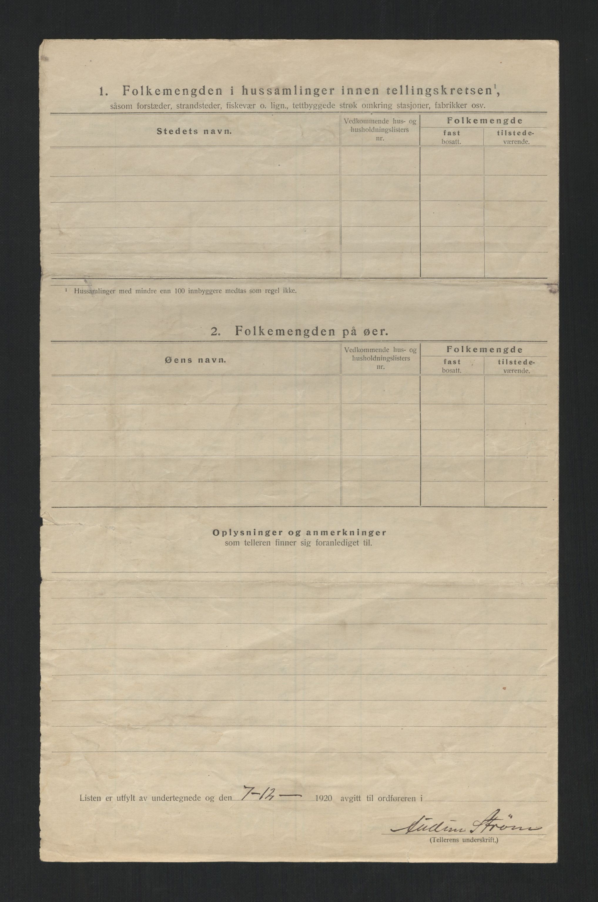 SAT, 1920 census for Kolvereid, 1920, p. 17