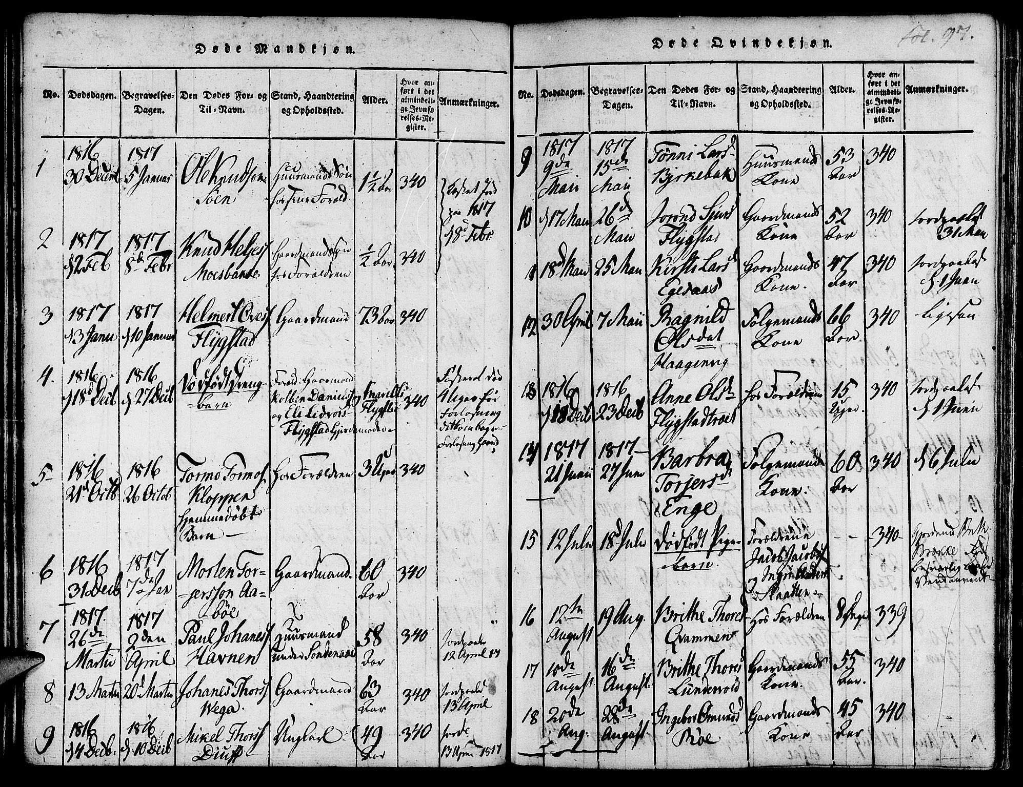 Suldal sokneprestkontor, SAST/A-101845/01/IV/L0007: Parish register (official) no. A 7, 1817-1838, p. 97