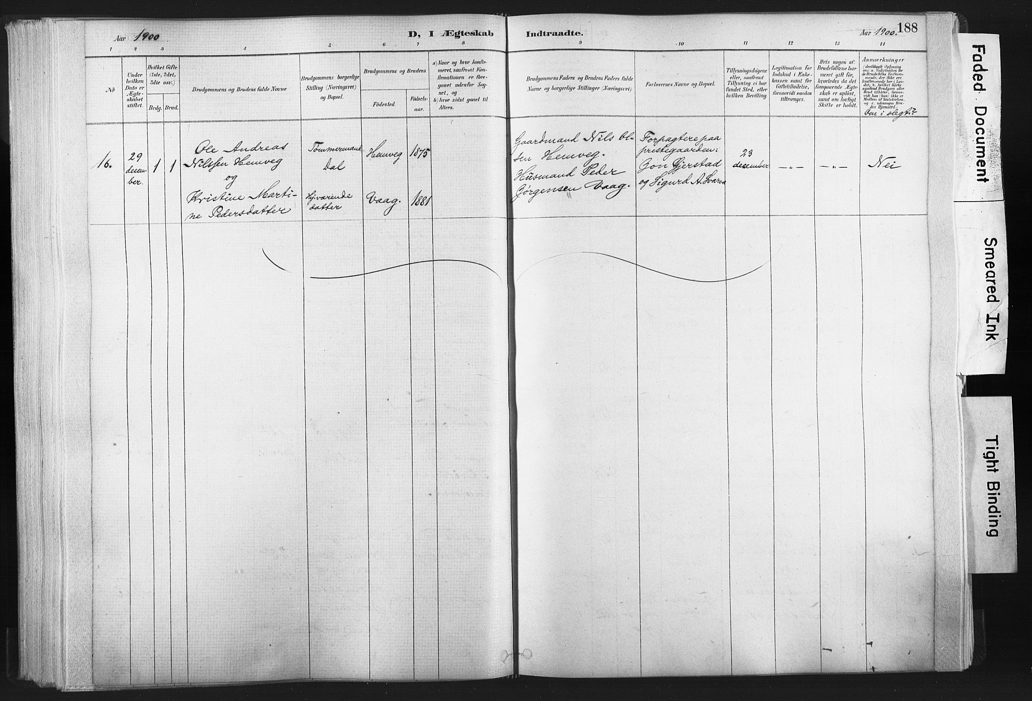 Ministerialprotokoller, klokkerbøker og fødselsregistre - Nord-Trøndelag, SAT/A-1458/749/L0474: Parish register (official) no. 749A08, 1887-1903, p. 188