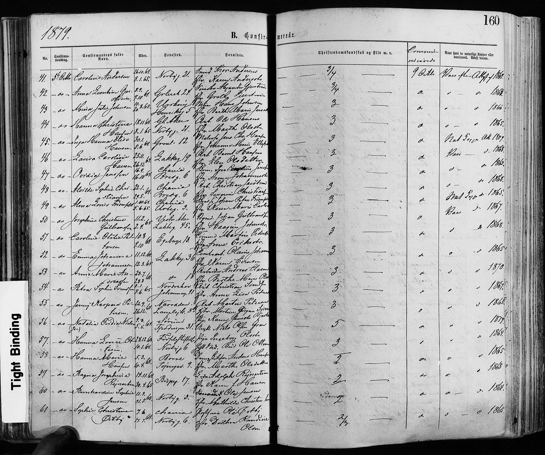 Grønland prestekontor Kirkebøker, AV/SAO-A-10848/F/Fa/L0005: Parish register (official) no. 5, 1869-1880, p. 160