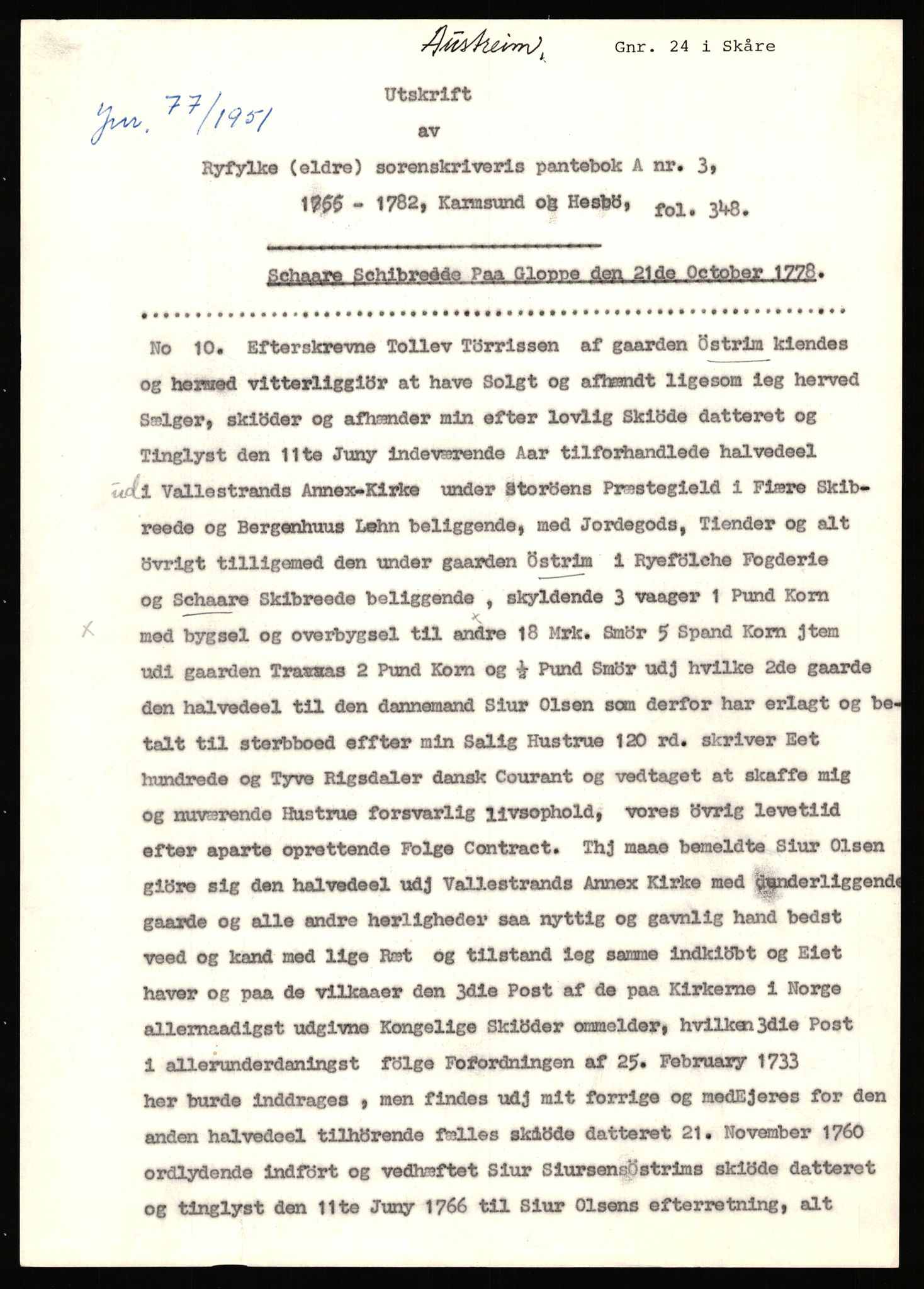 Statsarkivet i Stavanger, AV/SAST-A-101971/03/Y/Yj/L0005: Avskrifter sortert etter gårdsnavn: Austreim - Avinskei, 1750-1930, p. 170