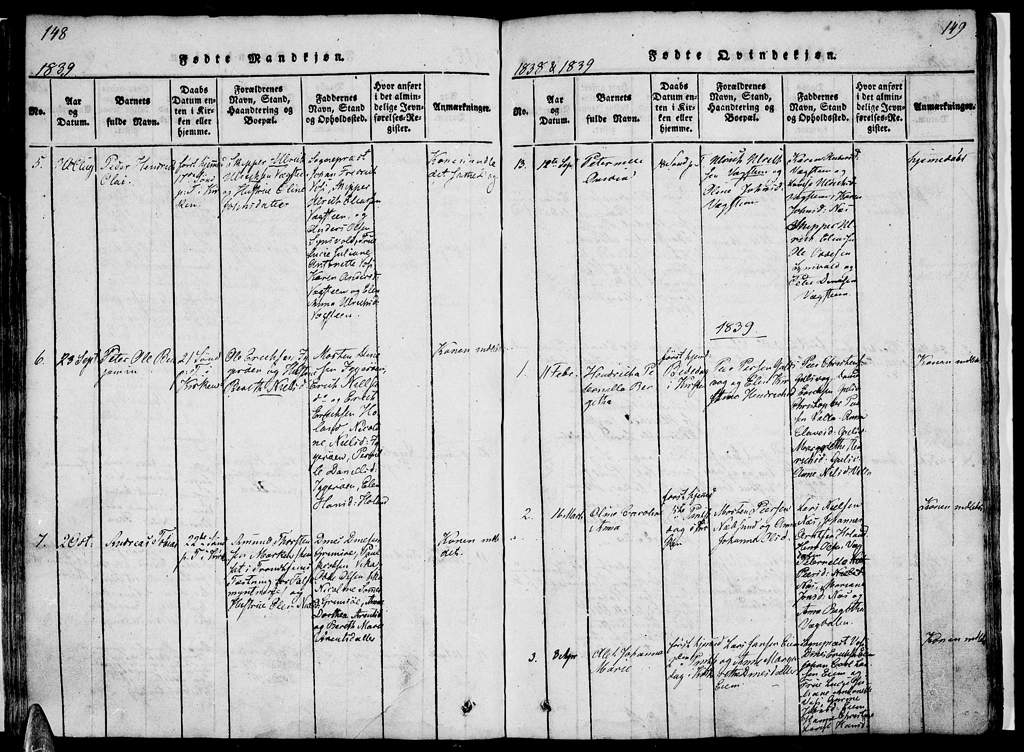 Ministerialprotokoller, klokkerbøker og fødselsregistre - Nordland, SAT/A-1459/816/L0239: Parish register (official) no. 816A05, 1820-1845, p. 148-149