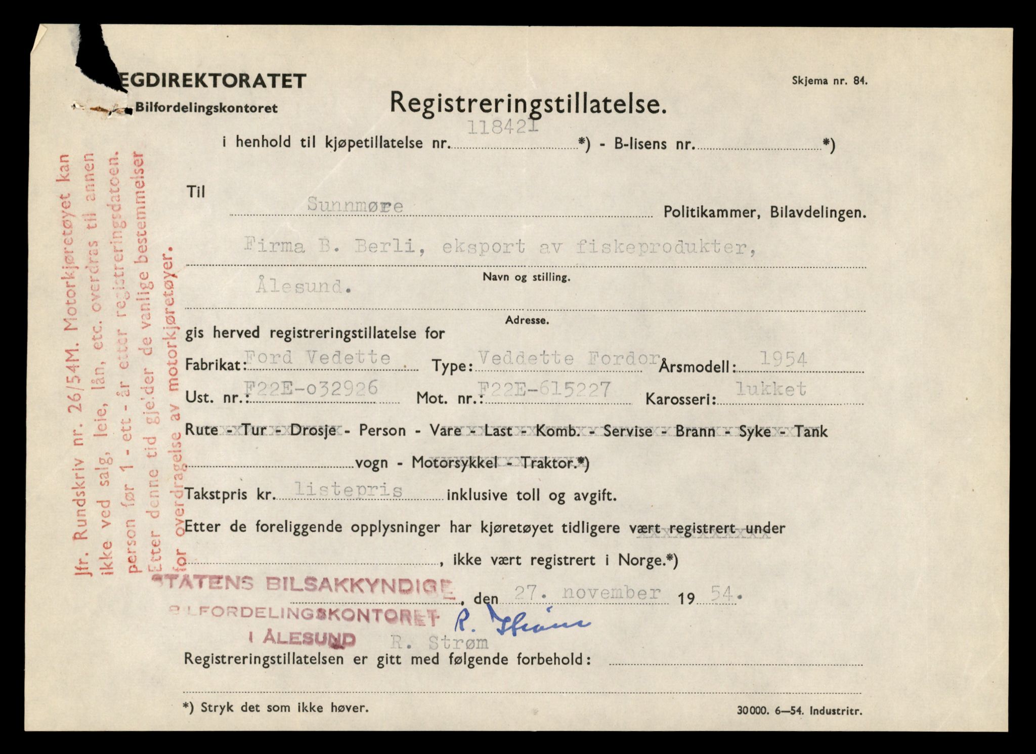 Møre og Romsdal vegkontor - Ålesund trafikkstasjon, AV/SAT-A-4099/F/Fe/L0042: Registreringskort for kjøretøy T 13906 - T 14079, 1927-1998, p. 1537