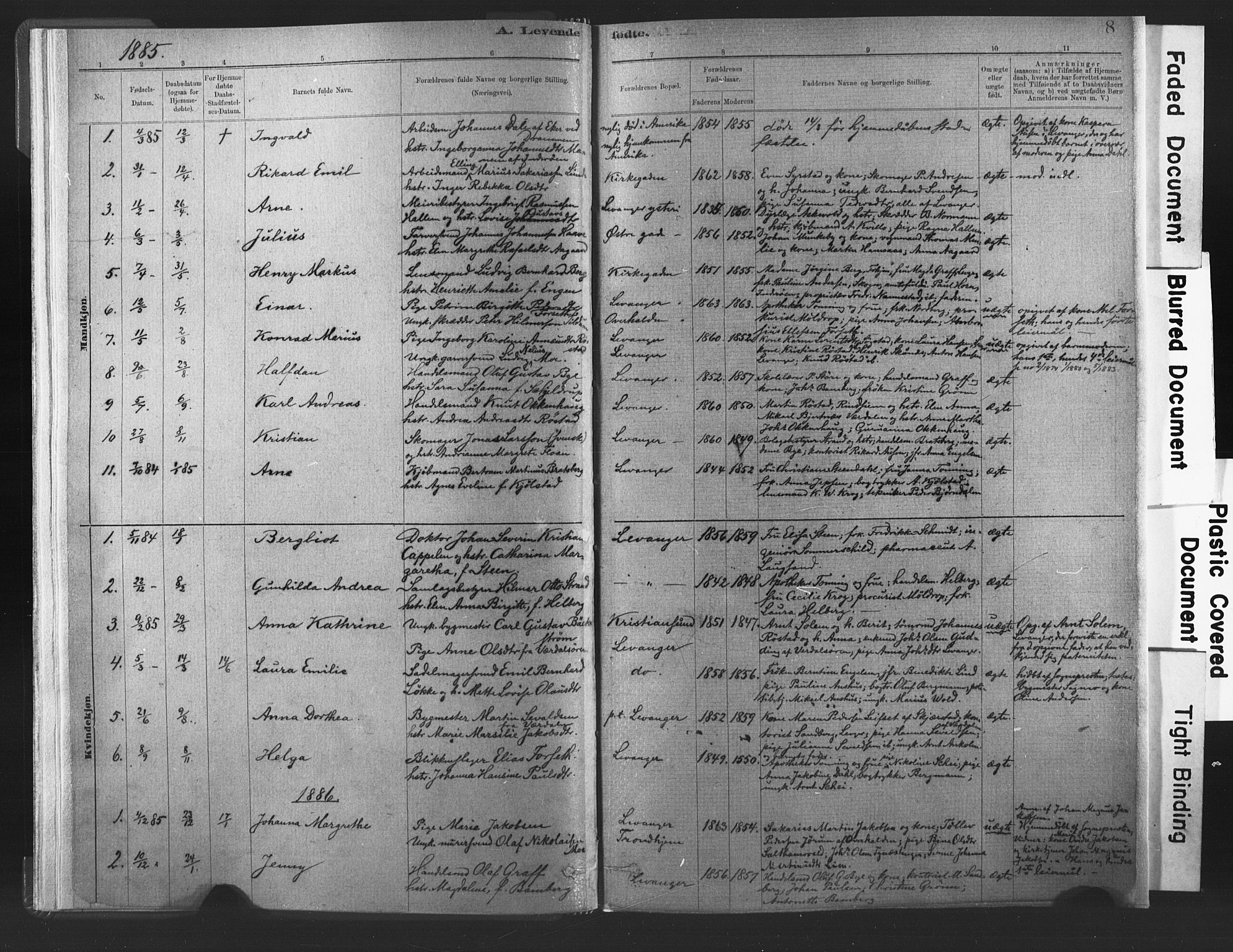 Ministerialprotokoller, klokkerbøker og fødselsregistre - Nord-Trøndelag, SAT/A-1458/720/L0189: Parish register (official) no. 720A05, 1880-1911, p. 8