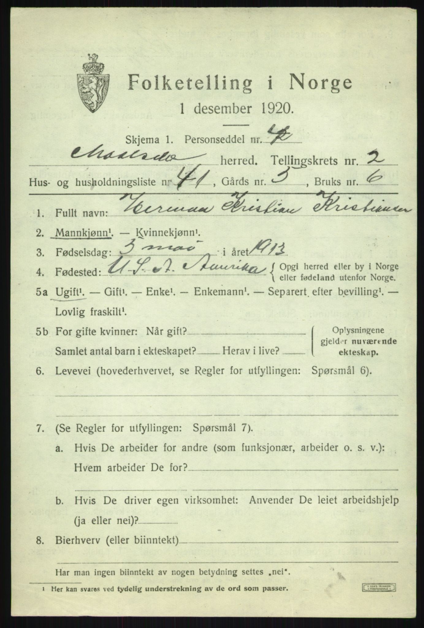 SATØ, 1920 census for Målselv, 1920, p. 2247