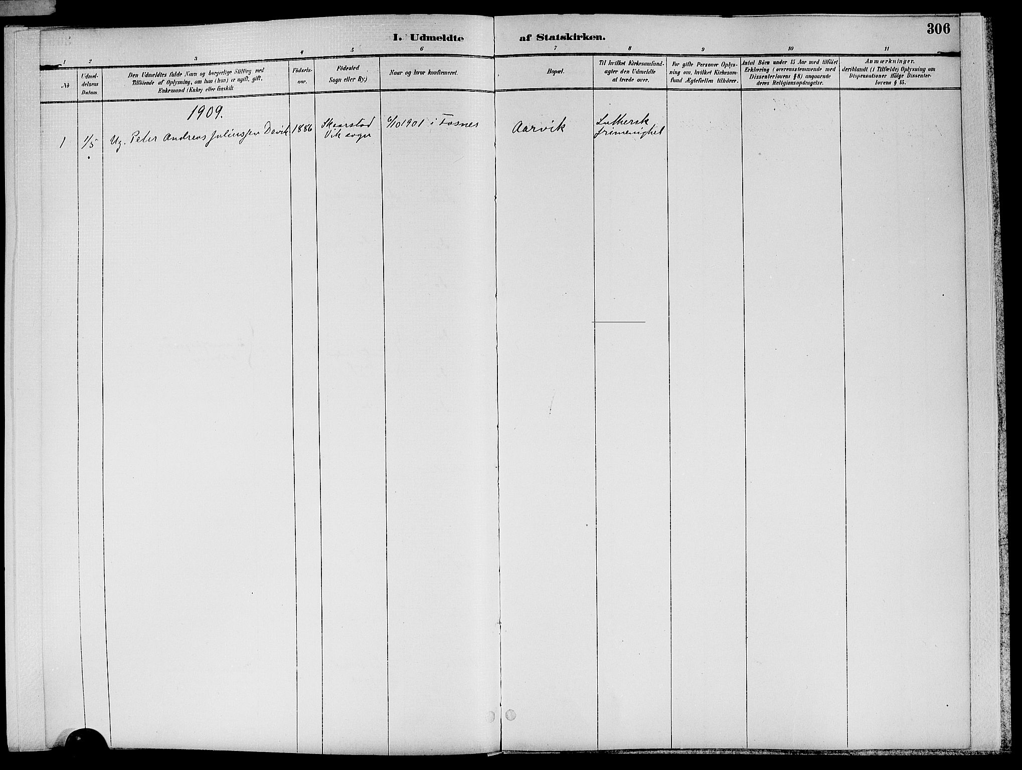 Ministerialprotokoller, klokkerbøker og fødselsregistre - Nord-Trøndelag, SAT/A-1458/773/L0617: Parish register (official) no. 773A08, 1887-1910, p. 306