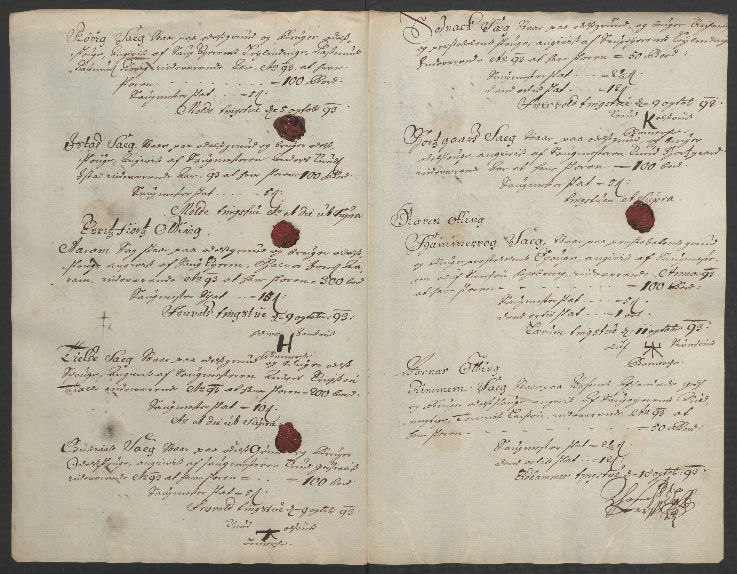 Rentekammeret inntil 1814, Reviderte regnskaper, Fogderegnskap, RA/EA-4092/R55/L3651: Fogderegnskap Romsdal, 1693-1694, p. 70