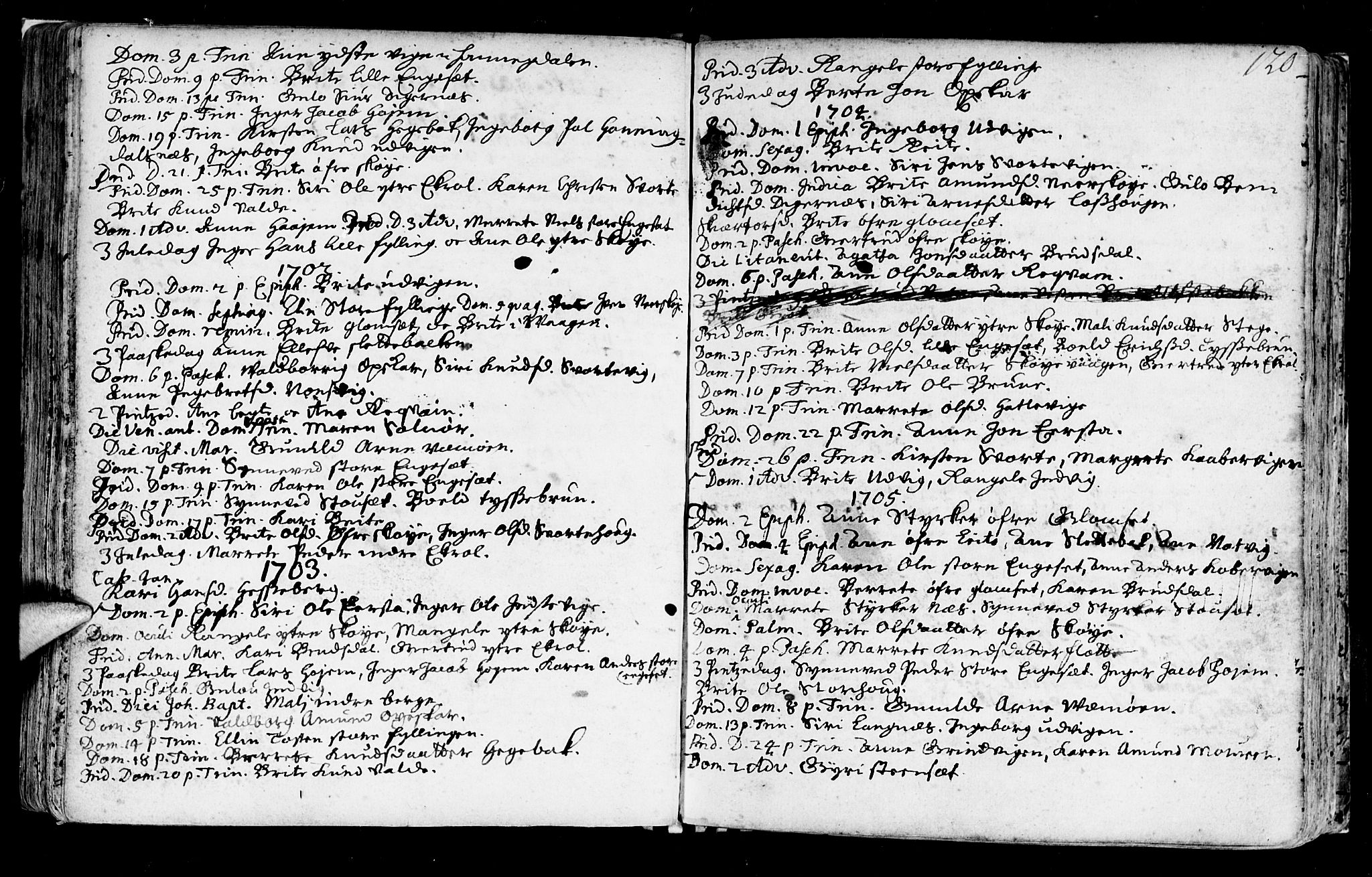 Ministerialprotokoller, klokkerbøker og fødselsregistre - Møre og Romsdal, AV/SAT-A-1454/524/L0349: Parish register (official) no. 524A01, 1698-1779, p. 120