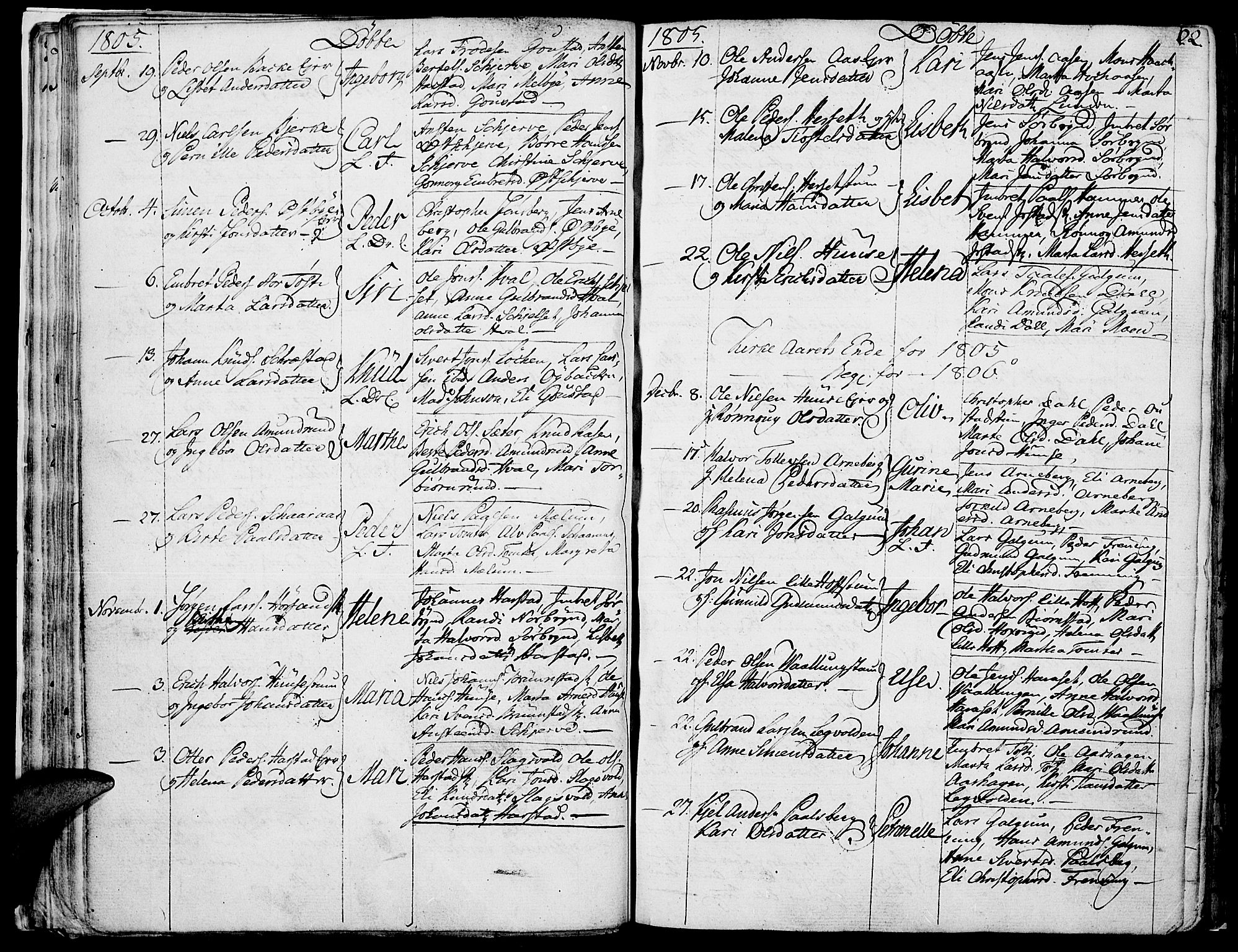 Romedal prestekontor, AV/SAH-PREST-004/K/L0001: Parish register (official) no. 1, 1799-1814, p. 22