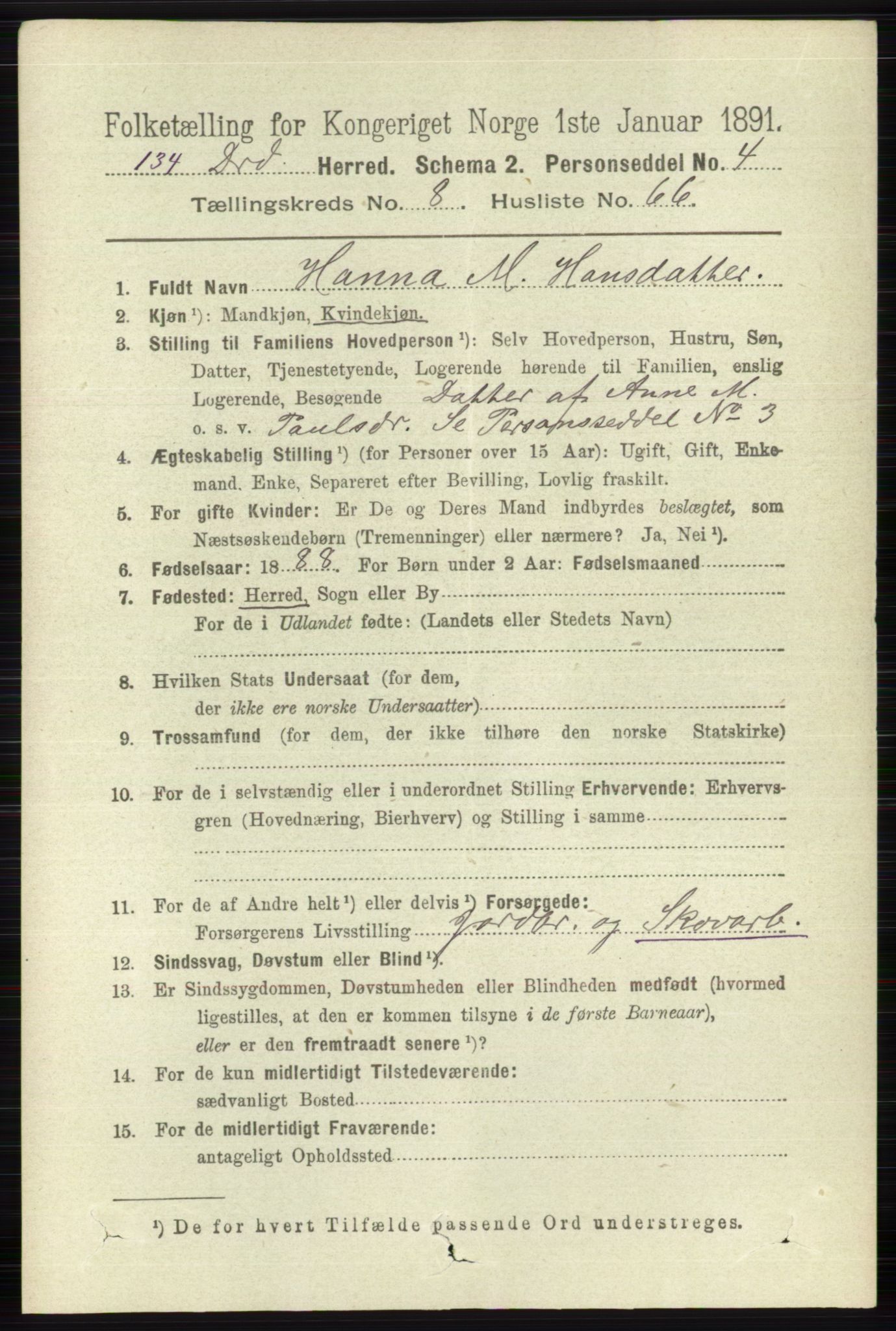 RA, 1891 census for 0817 Drangedal, 1891, p. 3087