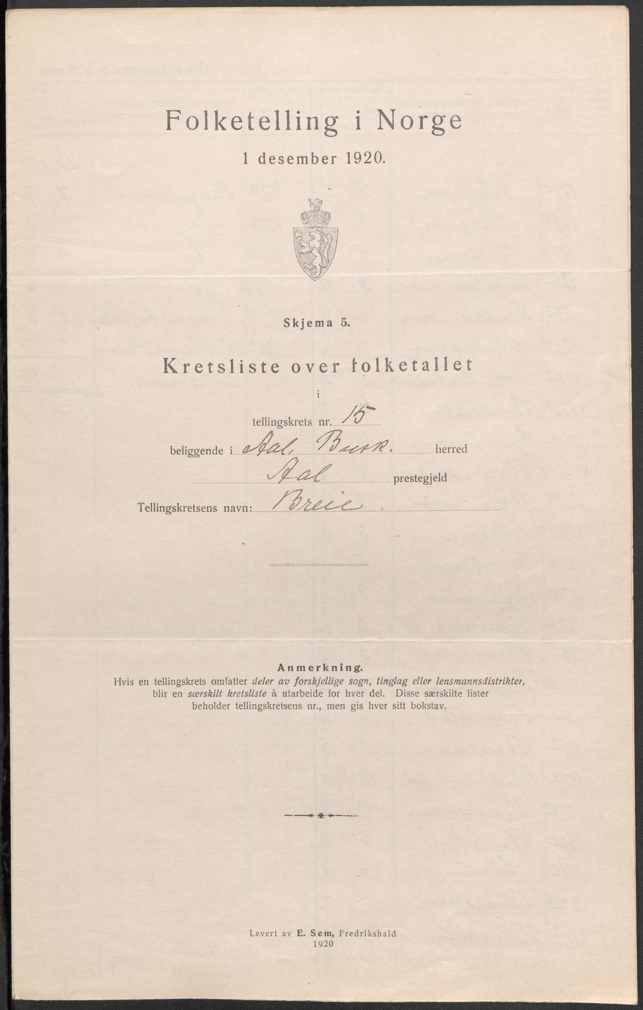 SAKO, 1920 census for Ål, 1920, p. 47