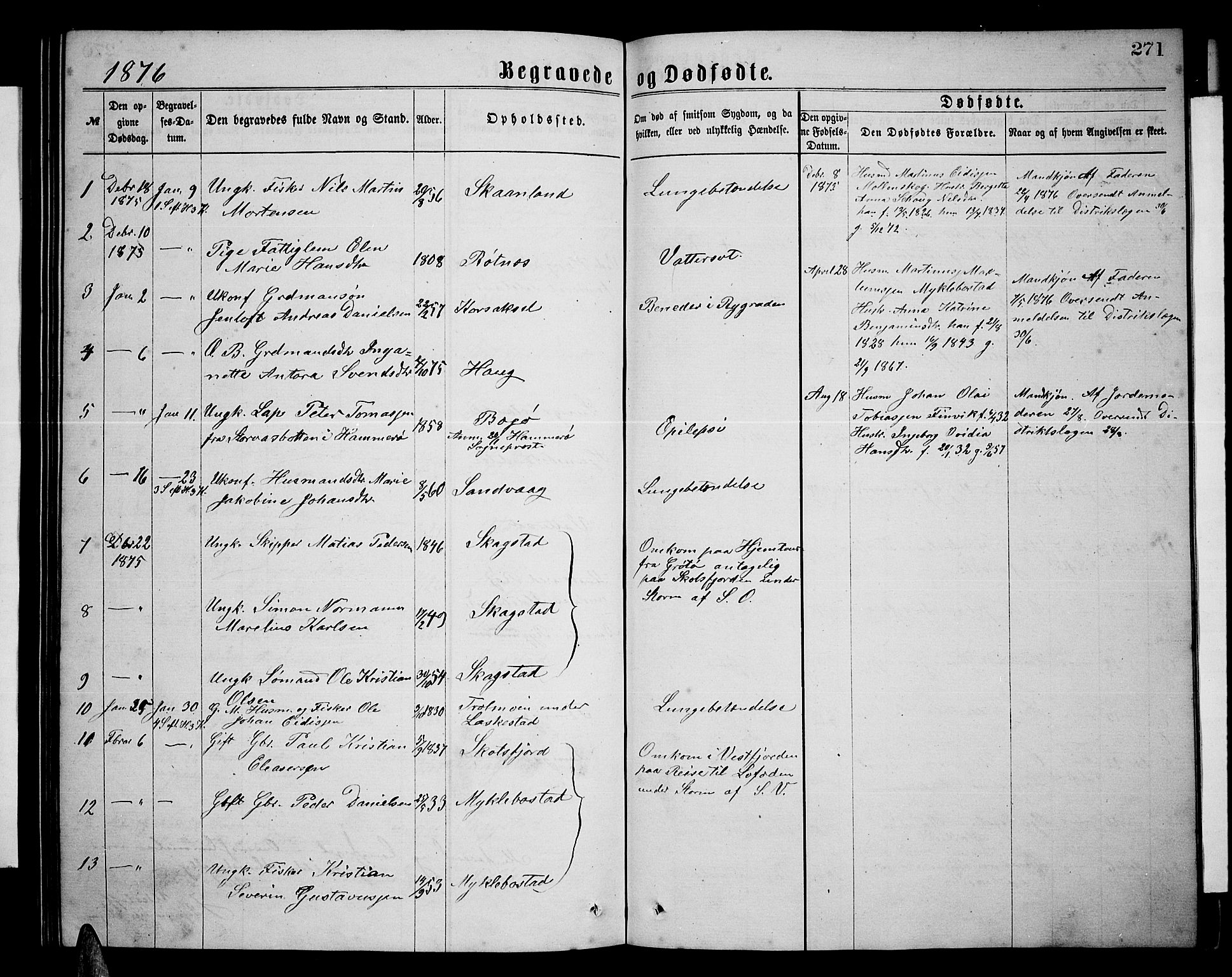 Ministerialprotokoller, klokkerbøker og fødselsregistre - Nordland, AV/SAT-A-1459/855/L0815: Parish register (copy) no. 855C04, 1865-1878, p. 271