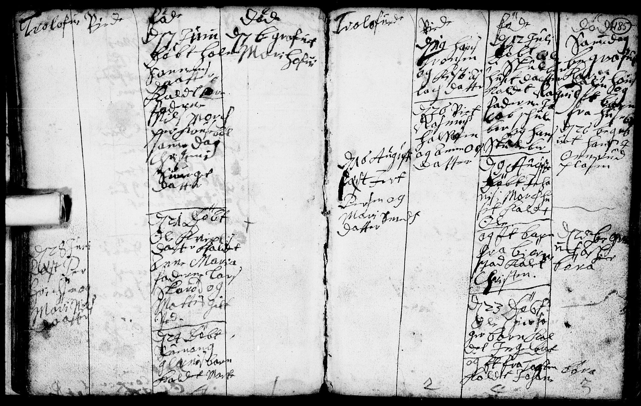 Spydeberg prestekontor Kirkebøker, AV/SAO-A-10924/F/Fa/L0001: Parish register (official) no. I 1, 1696-1738, p. 185