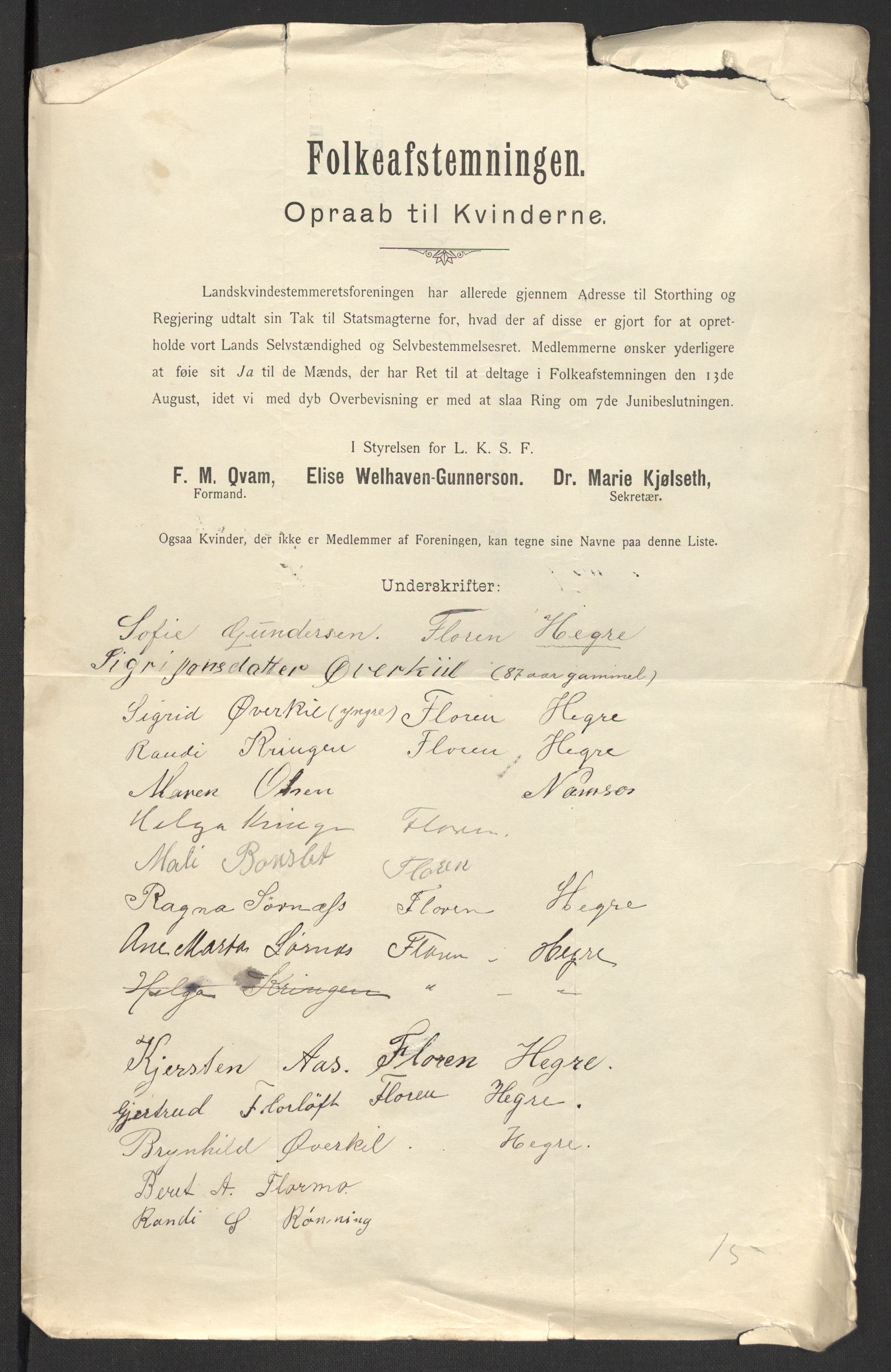 Justisdepartementet, 2. sivilkontor C, AV/RA-S-1040/F/L0125B/0002: Folkeavstemmingen august 1905 / Kvinnenes stemmelister, 1905, p. 71