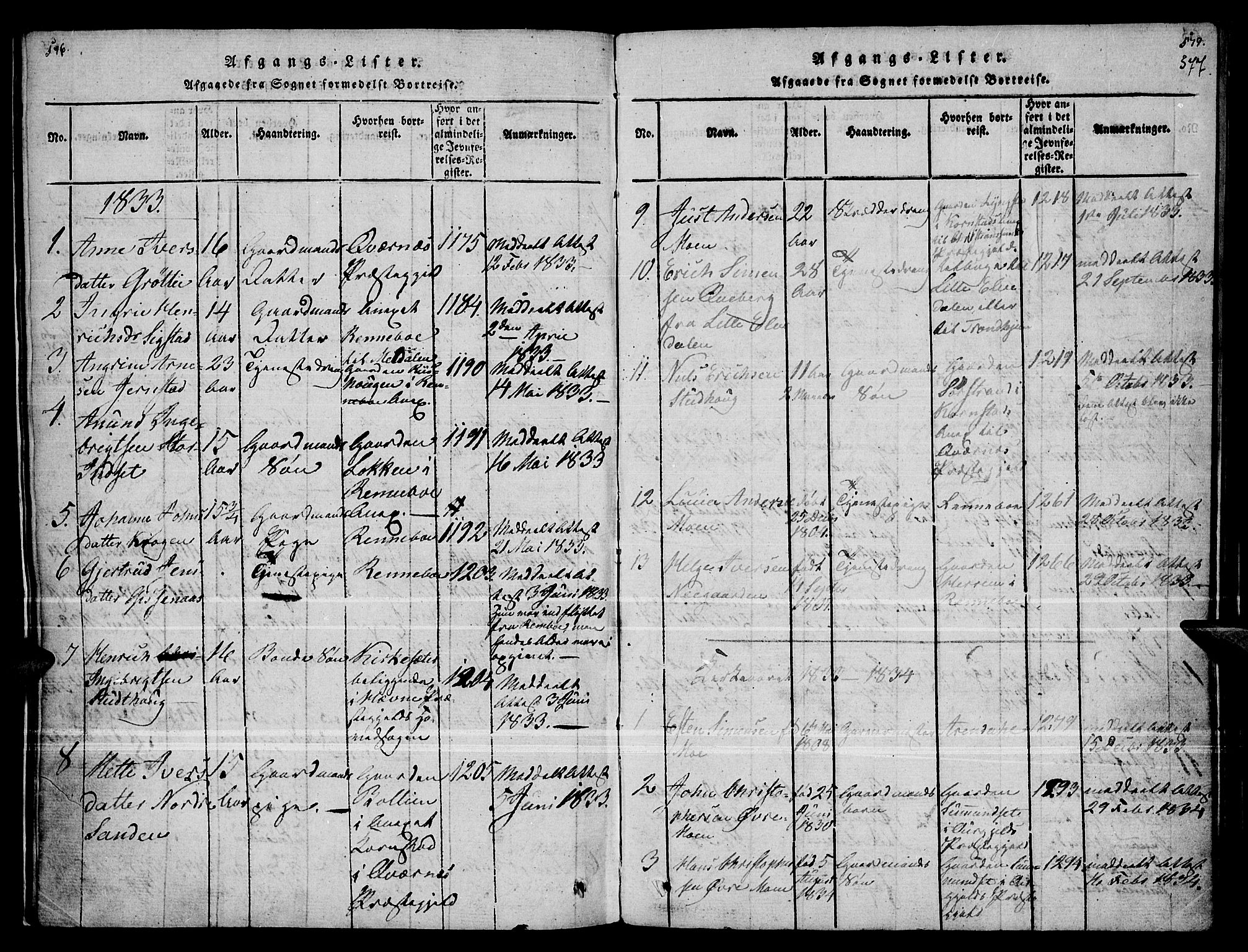 Kvikne prestekontor, AV/SAH-PREST-064/H/Ha/Haa/L0004: Parish register (official) no. 4, 1815-1840, p. 576-577