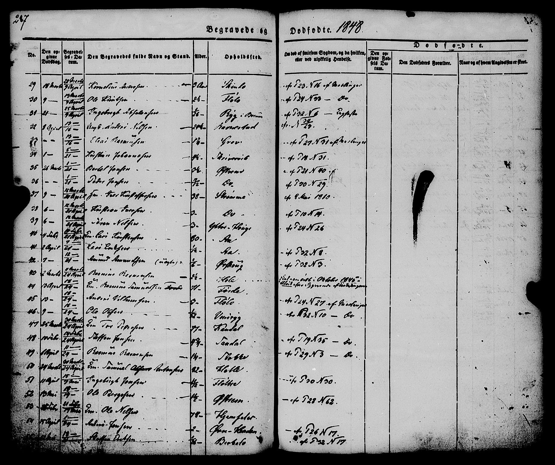 Gloppen sokneprestembete, SAB/A-80101/H/Haa/Haaa/L0008: Parish register (official) no. A 8, 1837-1855, p. 287