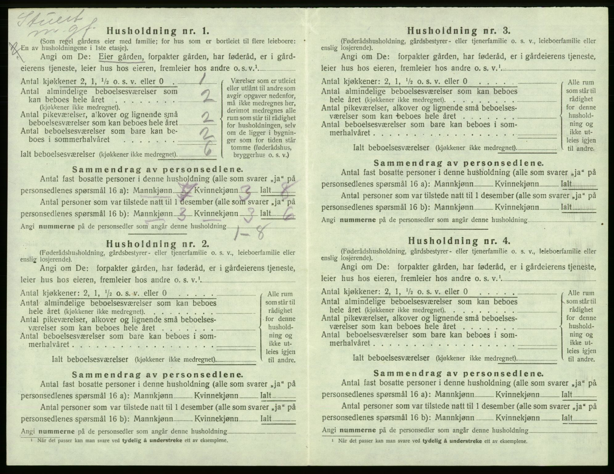 SAB, 1920 census for Tysnes, 1920, p. 1215