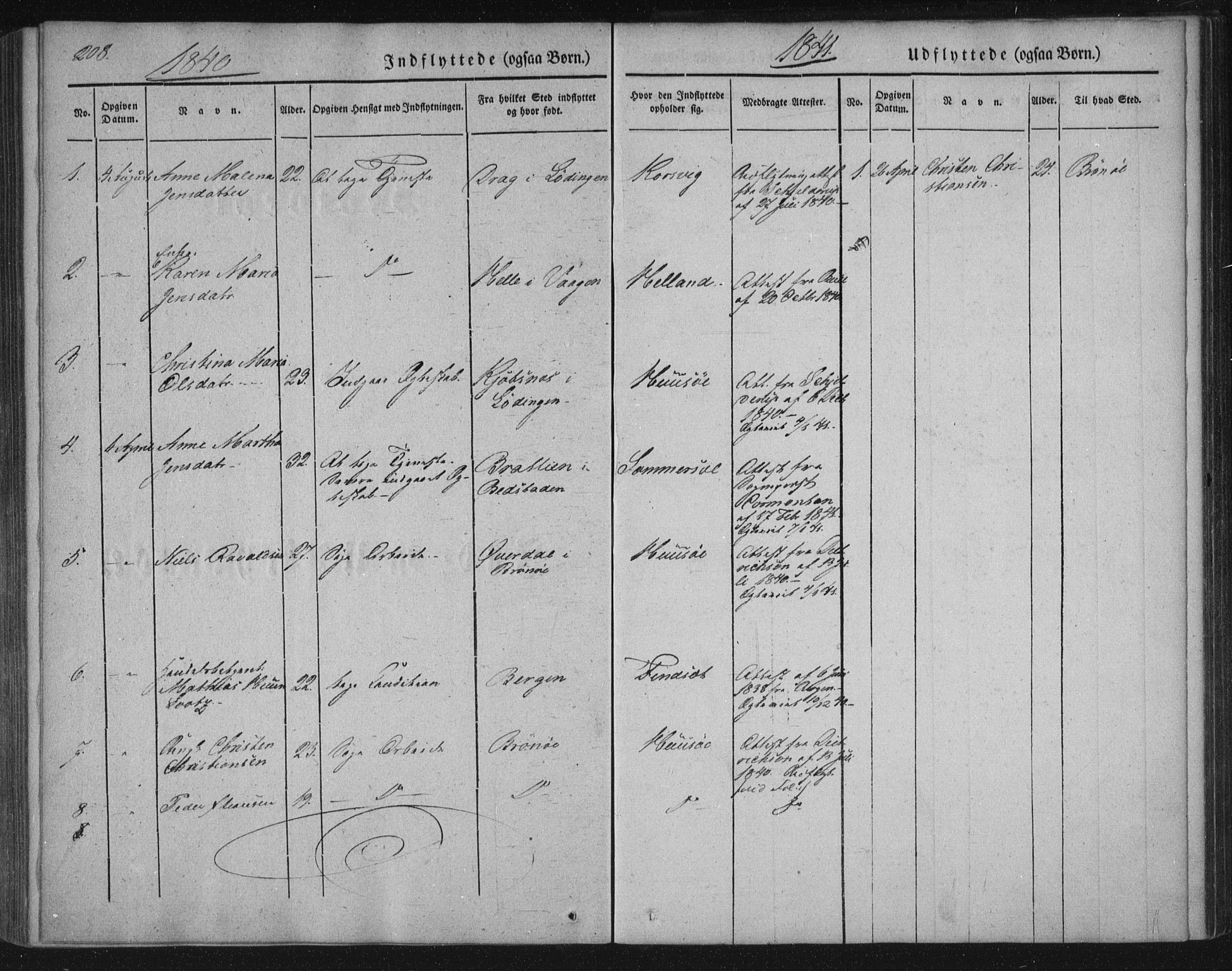 Ministerialprotokoller, klokkerbøker og fødselsregistre - Nordland, AV/SAT-A-1459/859/L0843: Parish register (official) no. 859A03, 1840-1848, p. 208