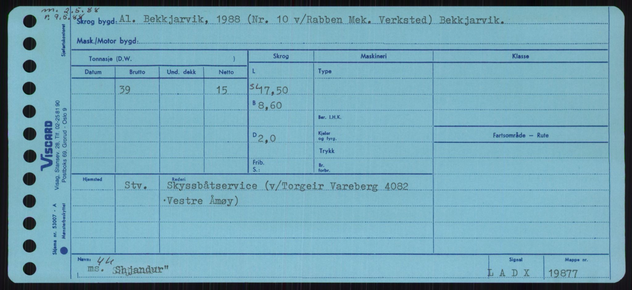 Sjøfartsdirektoratet med forløpere, Skipsmålingen, RA/S-1627/H/Ha/L0005/0001: Fartøy, S-Sven / Fartøy, S-Skji, p. 363