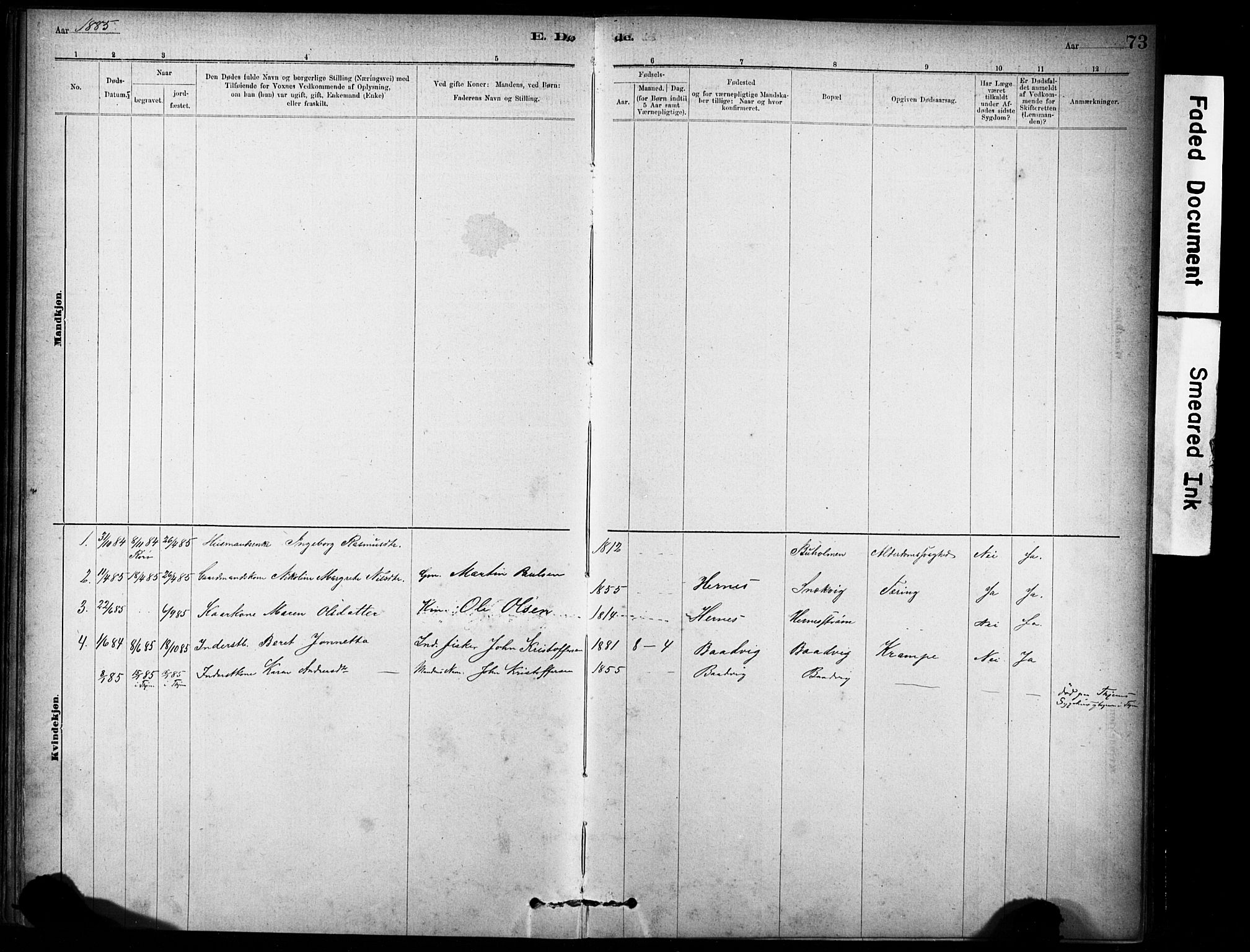 Ministerialprotokoller, klokkerbøker og fødselsregistre - Sør-Trøndelag, SAT/A-1456/635/L0551: Parish register (official) no. 635A01, 1882-1899, p. 73
