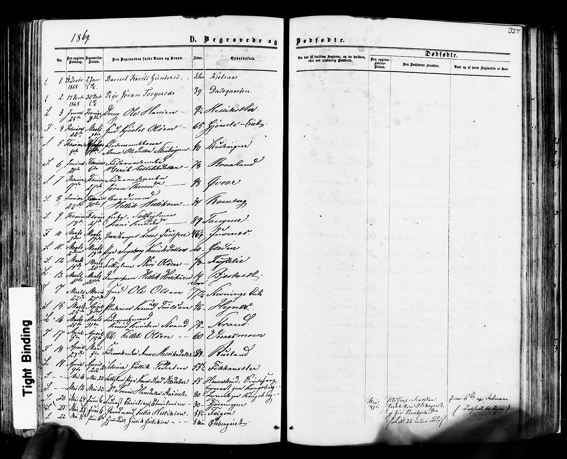 Flesberg kirkebøker, SAKO/A-18/F/Fa/L0007: Parish register (official) no. I 7, 1861-1878, p. 327
