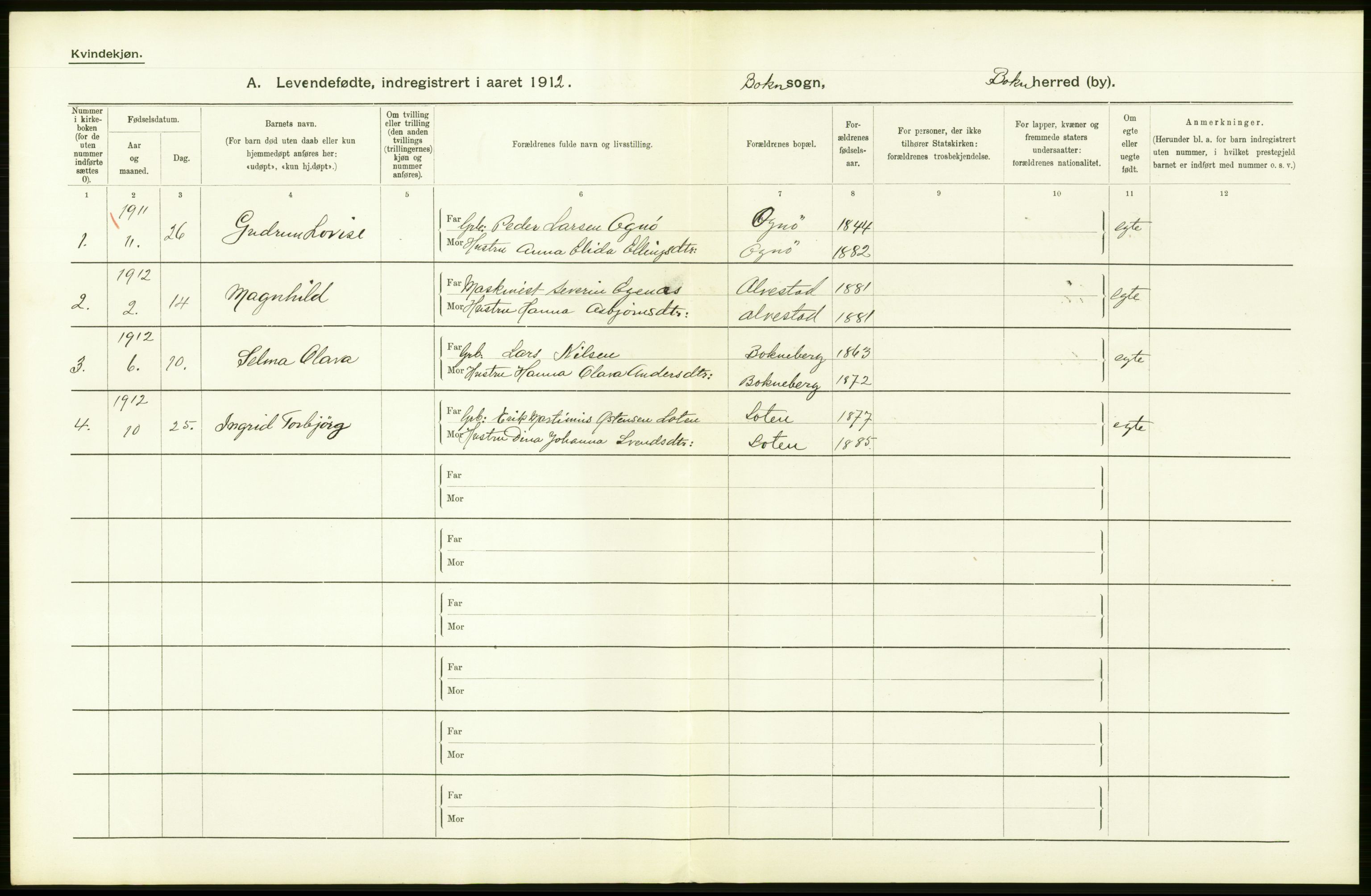 Statistisk sentralbyrå, Sosiodemografiske emner, Befolkning, AV/RA-S-2228/D/Df/Dfb/Dfbb/L0026: Stavanger amt: Levendefødte menn og kvinner. Bygder., 1912, p. 32