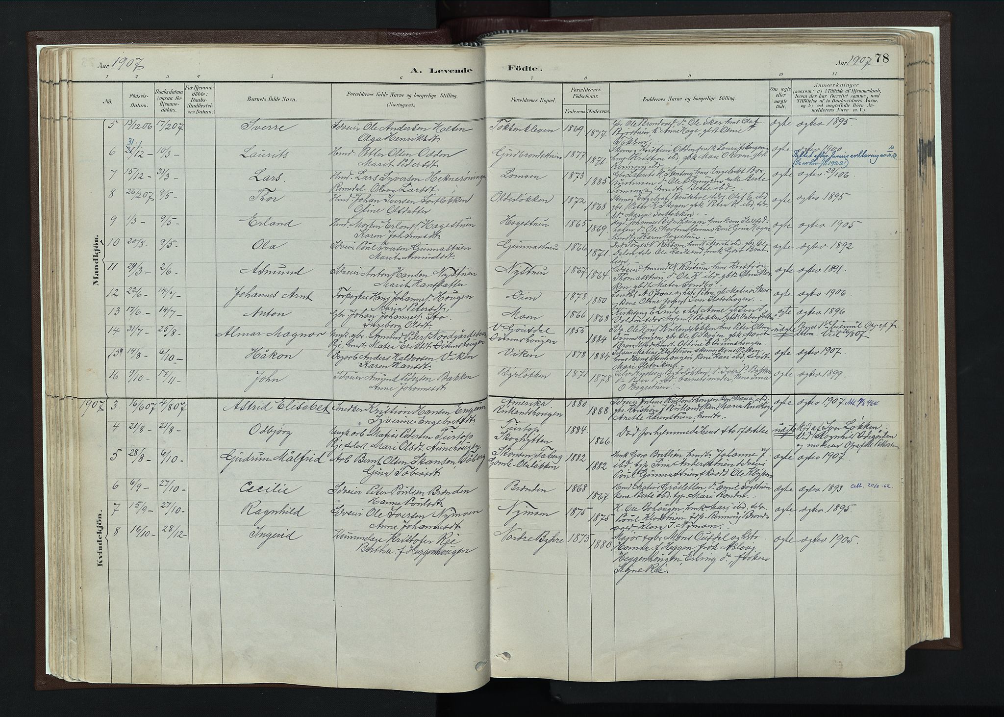 Nord-Fron prestekontor, SAH/PREST-080/H/Ha/Haa/L0004: Parish register (official) no. 4, 1884-1914, p. 78