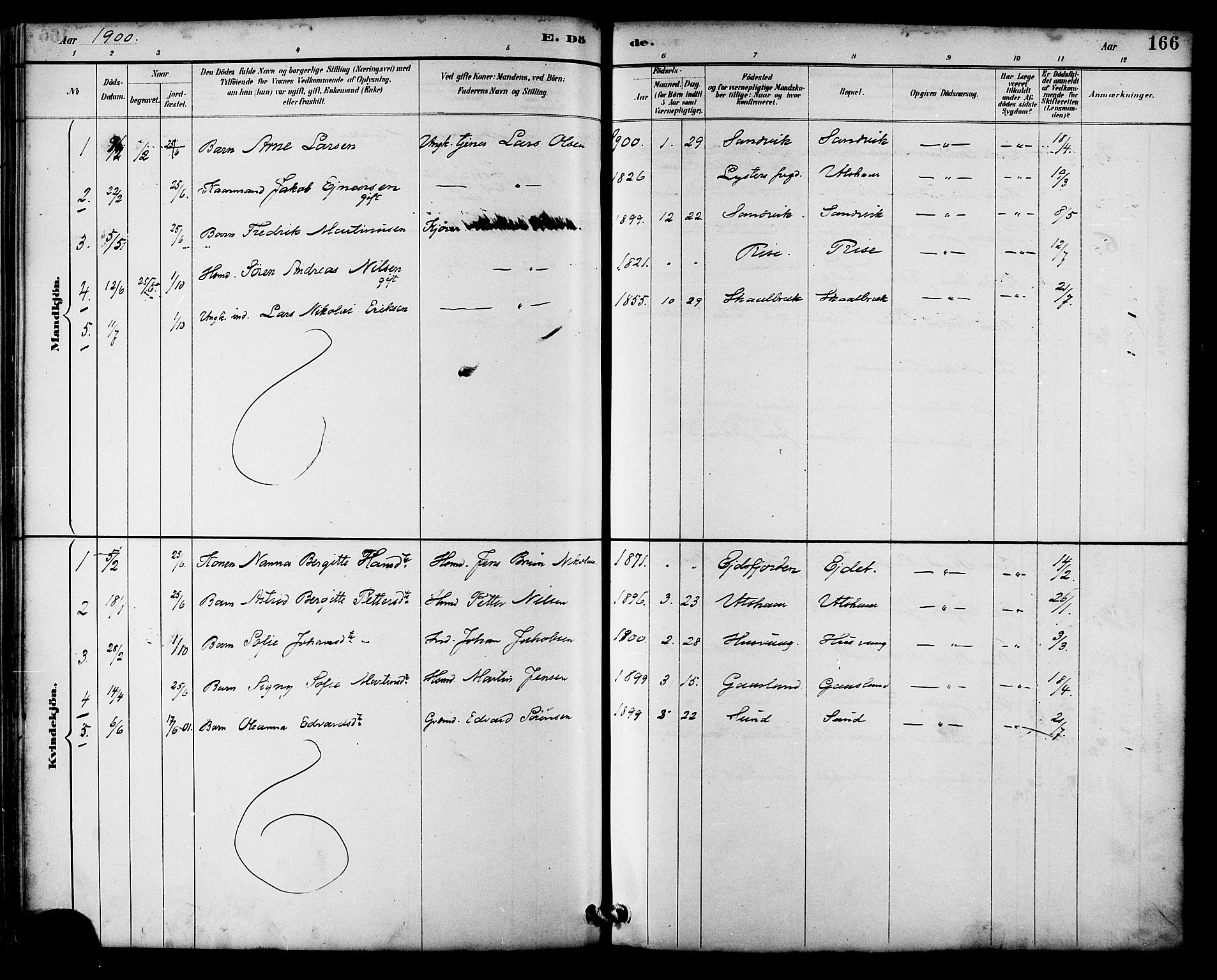 Ministerialprotokoller, klokkerbøker og fødselsregistre - Nordland, SAT/A-1459/892/L1320: Parish register (official) no. 892A01, 1886-1901, p. 166
