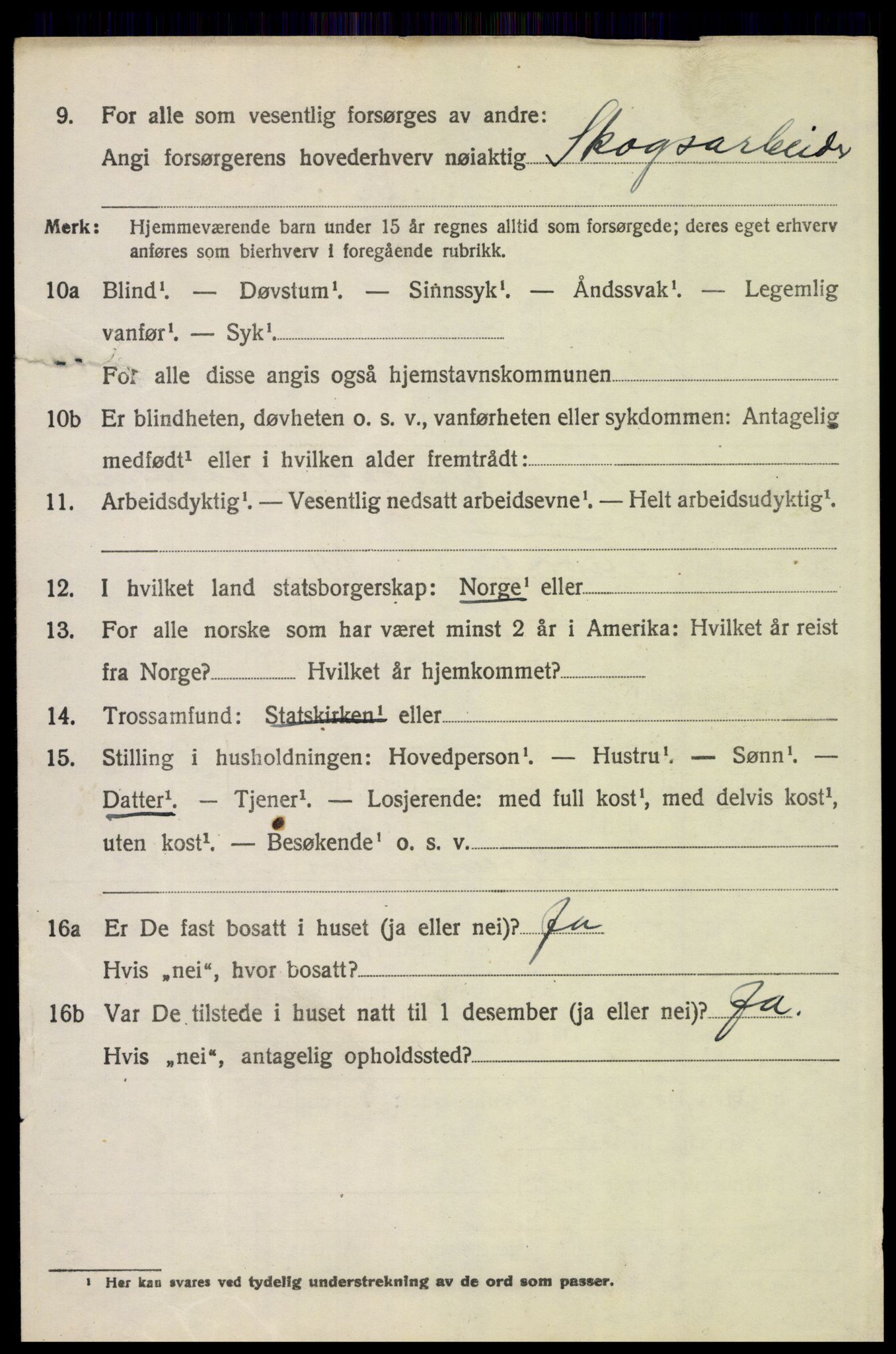 SAH, 1920 census for Trysil, 1920, p. 7642