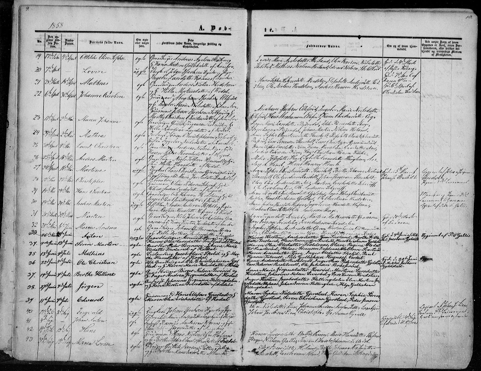 Andebu kirkebøker, AV/SAKO-A-336/F/Fa/L0005: Parish register (official) no. 5, 1857-1870, p. 9-10