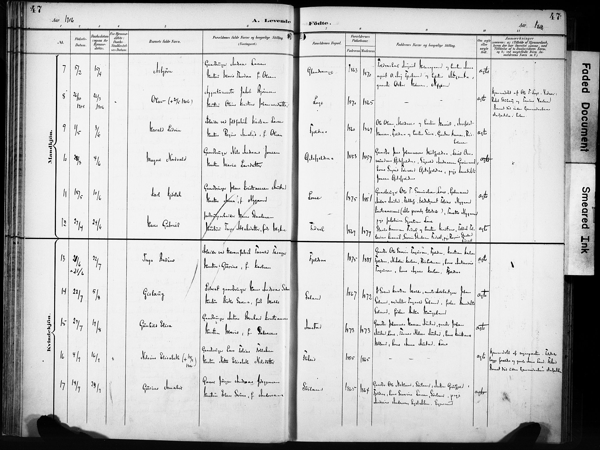 Flekkefjord sokneprestkontor, AV/SAK-1111-0012/F/Fa/Fac/L0009: Parish register (official) no. A 9, 1899-1909, p. 47