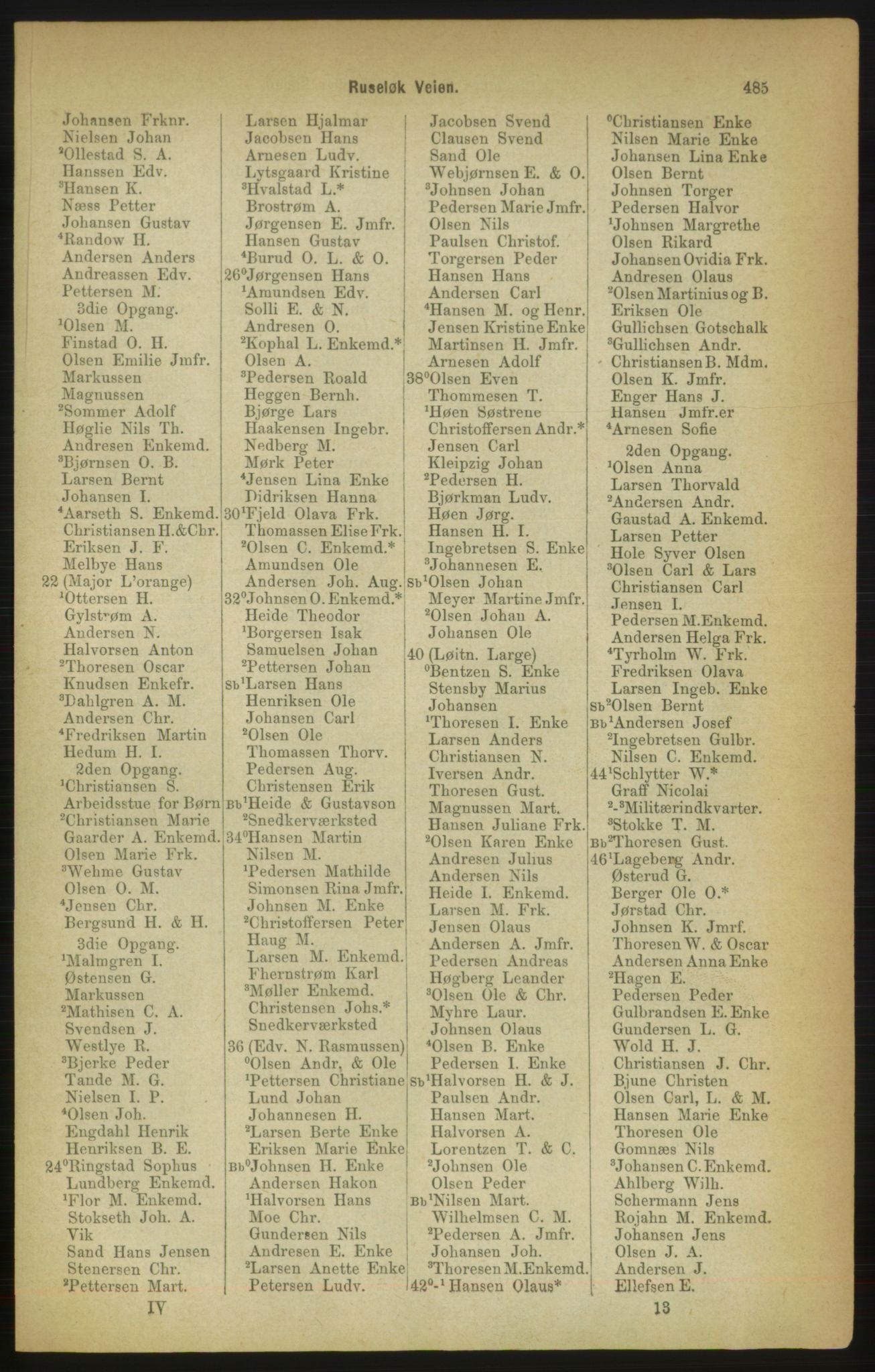 Kristiania/Oslo adressebok, PUBL/-, 1888, p. 485