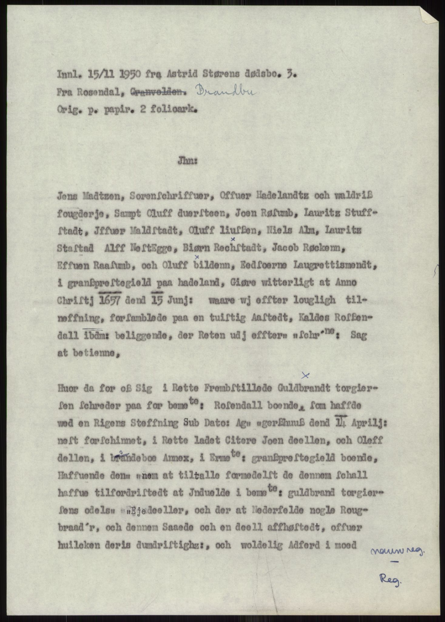 Samlinger til kildeutgivelse, Diplomavskriftsamlingen, AV/RA-EA-4053/H/Ha, p. 99