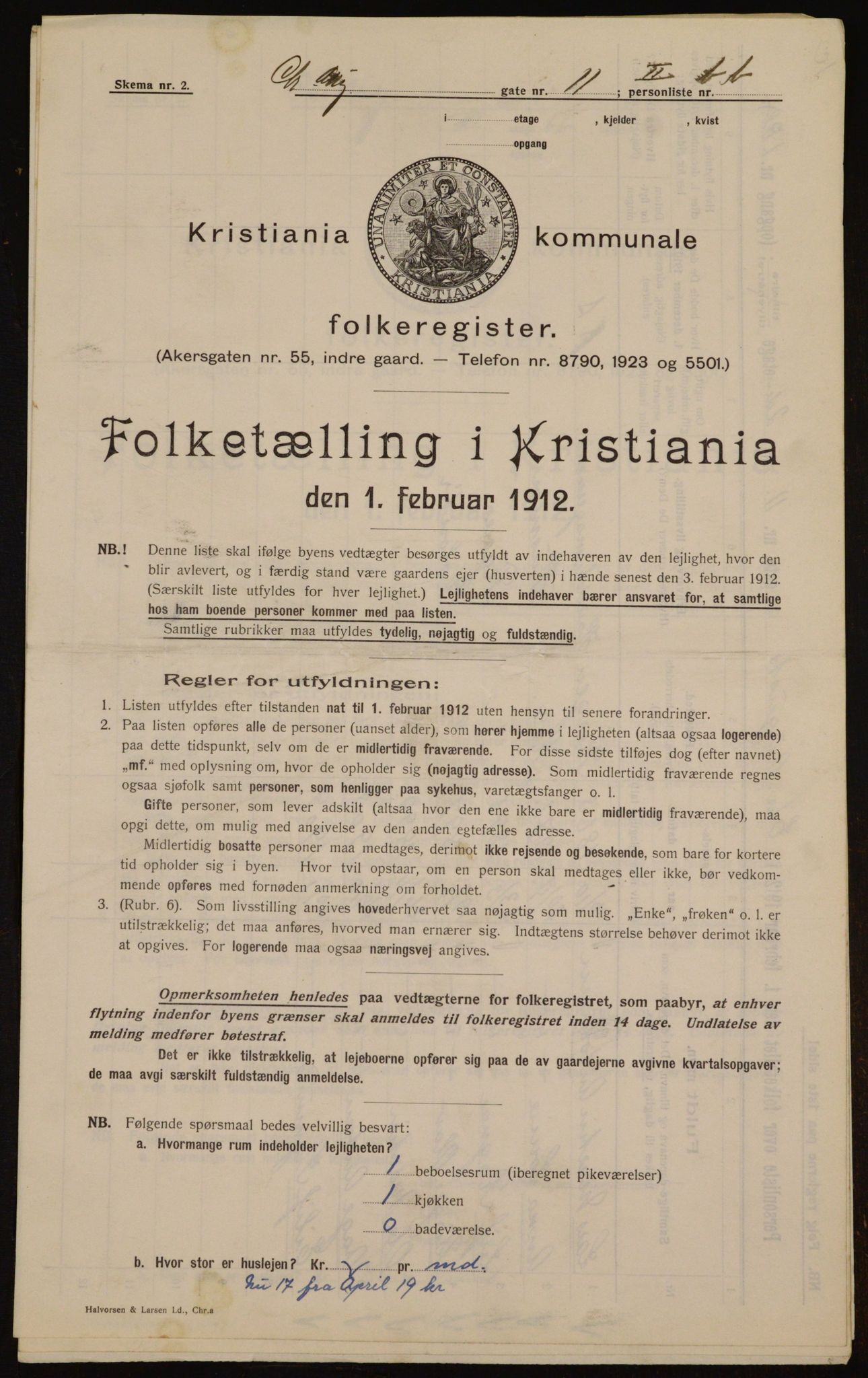 OBA, Municipal Census 1912 for Kristiania, 1912, p. 54284