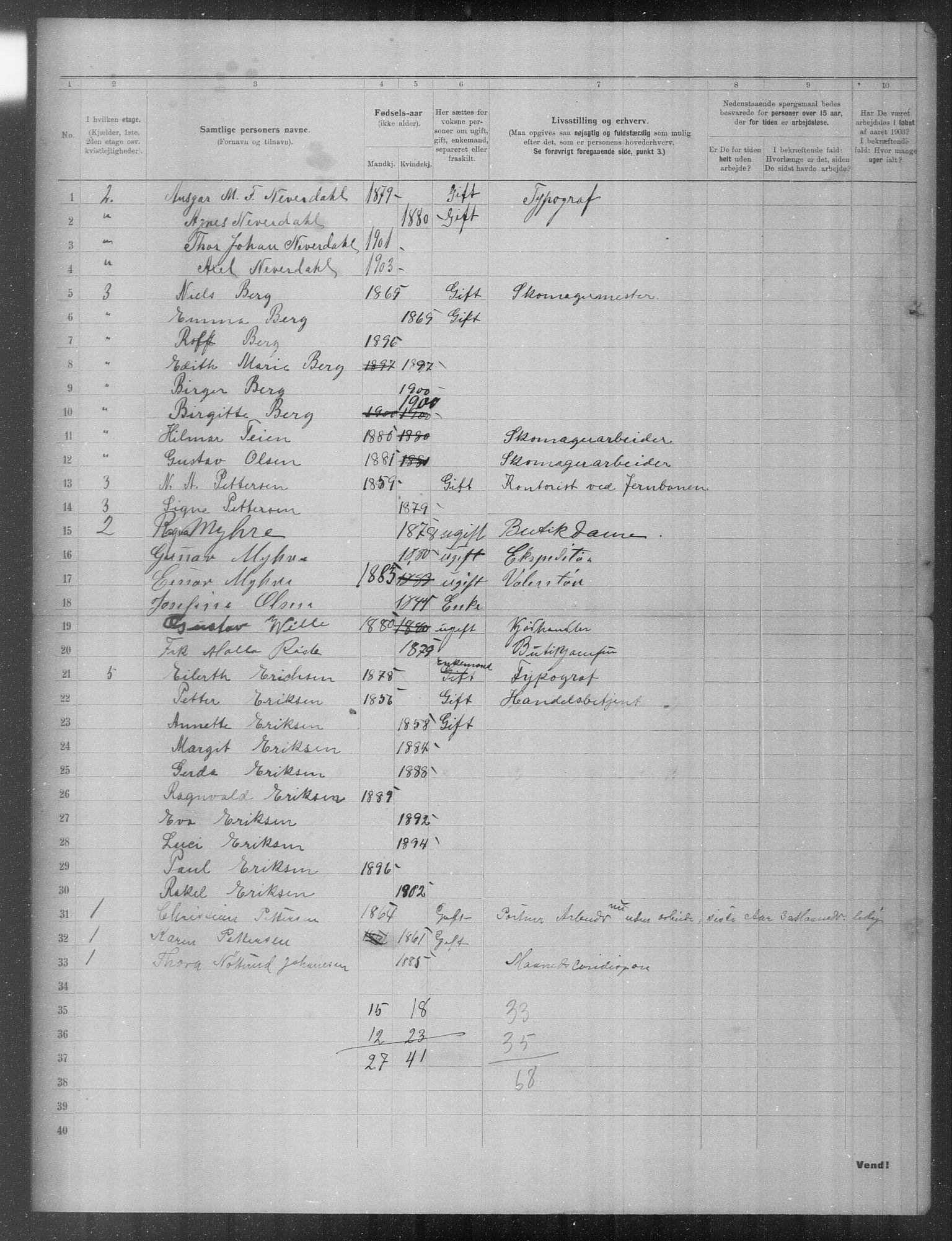 OBA, Municipal Census 1903 for Kristiania, 1903, p. 17836