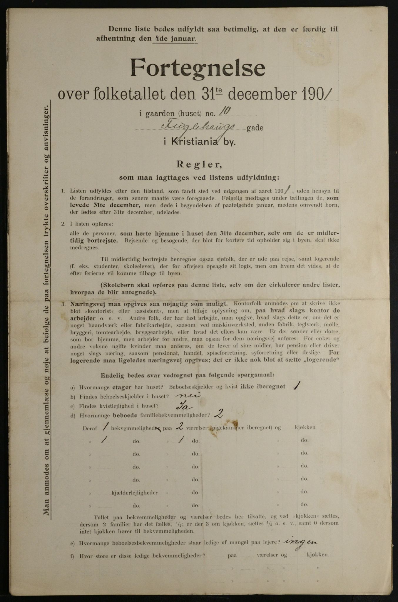 OBA, Municipal Census 1901 for Kristiania, 1901, p. 4556