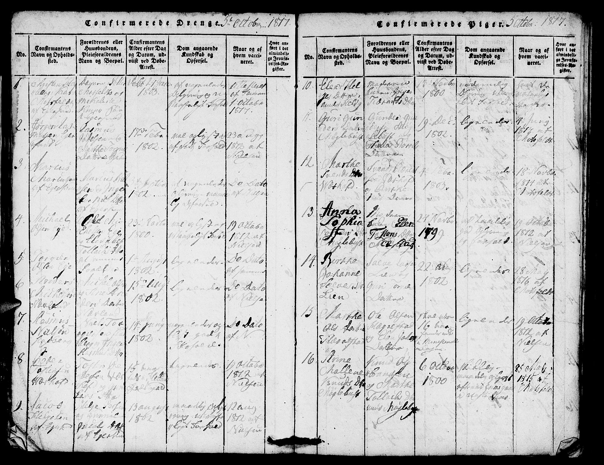 Eigersund sokneprestkontor, AV/SAST-A-101807/S08/L0007: Parish register (official) no. A 7, 1815-1827