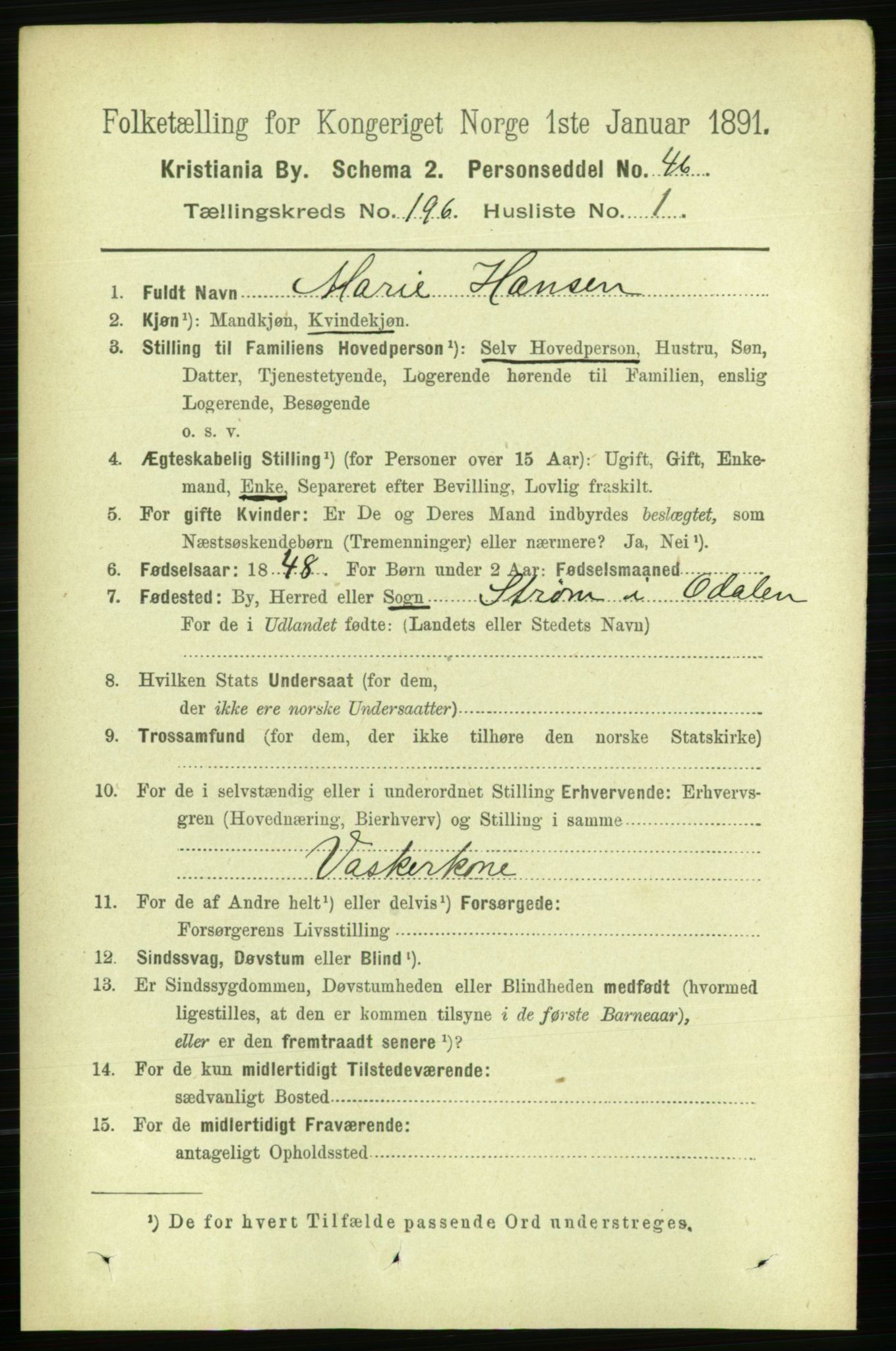 RA, 1891 census for 0301 Kristiania, 1891, p. 118138