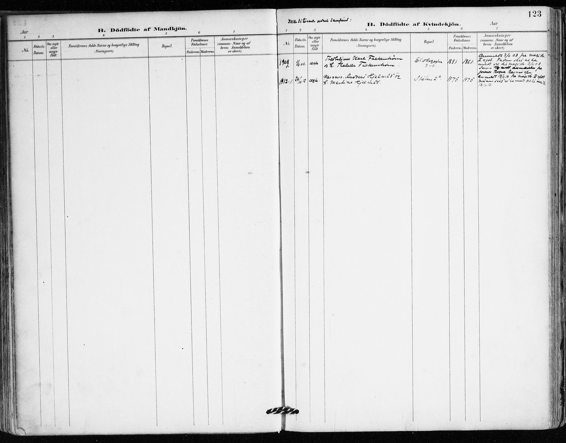 Mariakirken Sokneprestembete, SAB/A-76901/H/Haa/L0008: Parish register (official) no. A 8, 1893-1942, p. 123