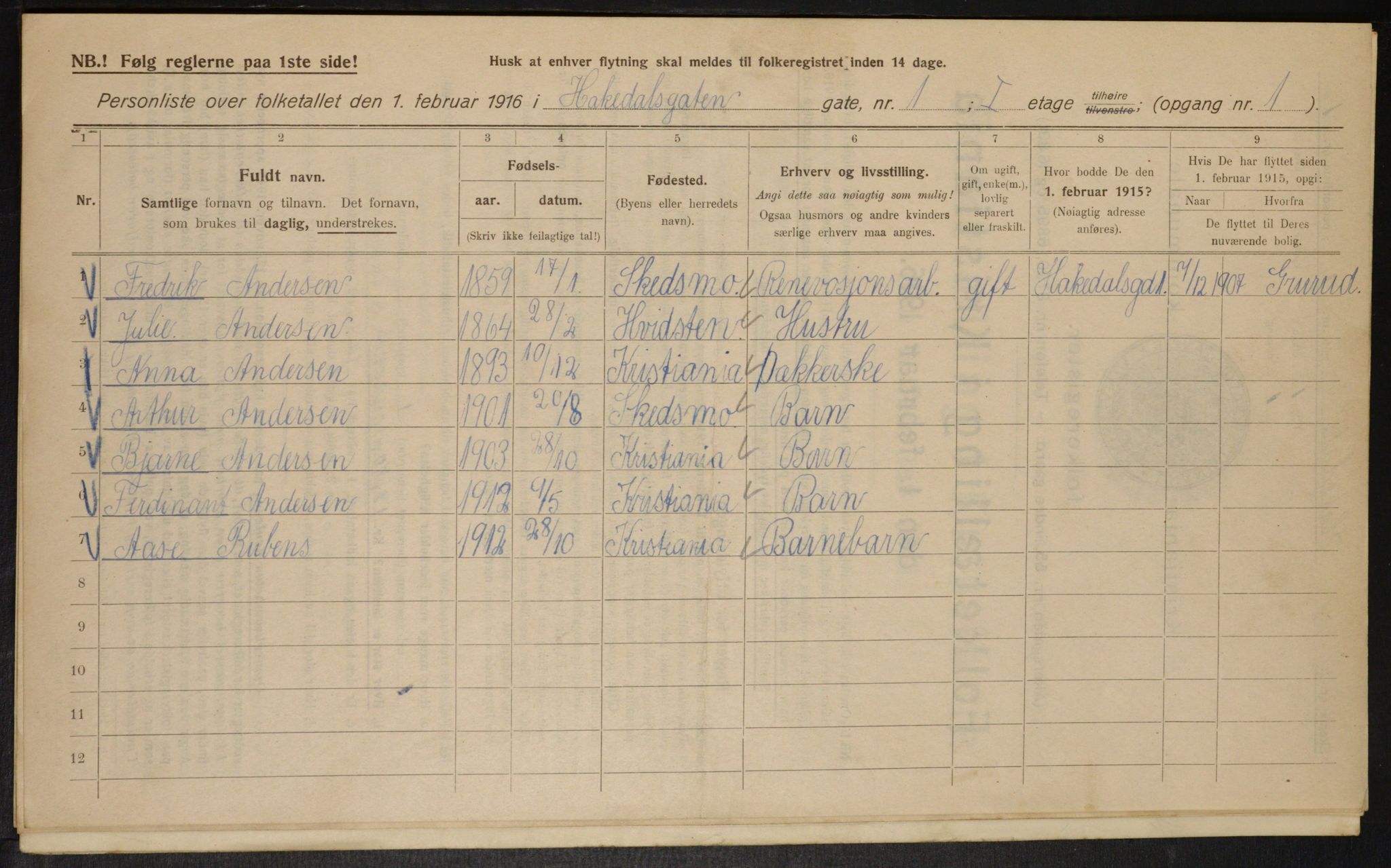 OBA, Municipal Census 1916 for Kristiania, 1916, p. 34547