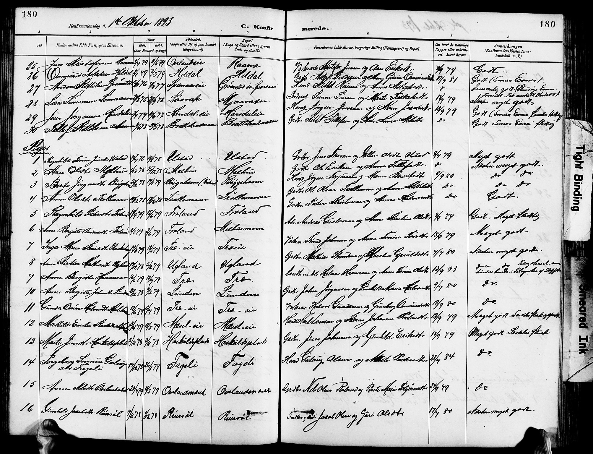 Froland sokneprestkontor, SAK/1111-0013/F/Fb/L0010: Parish register (copy) no. B 10, 1893-1920, p. 180