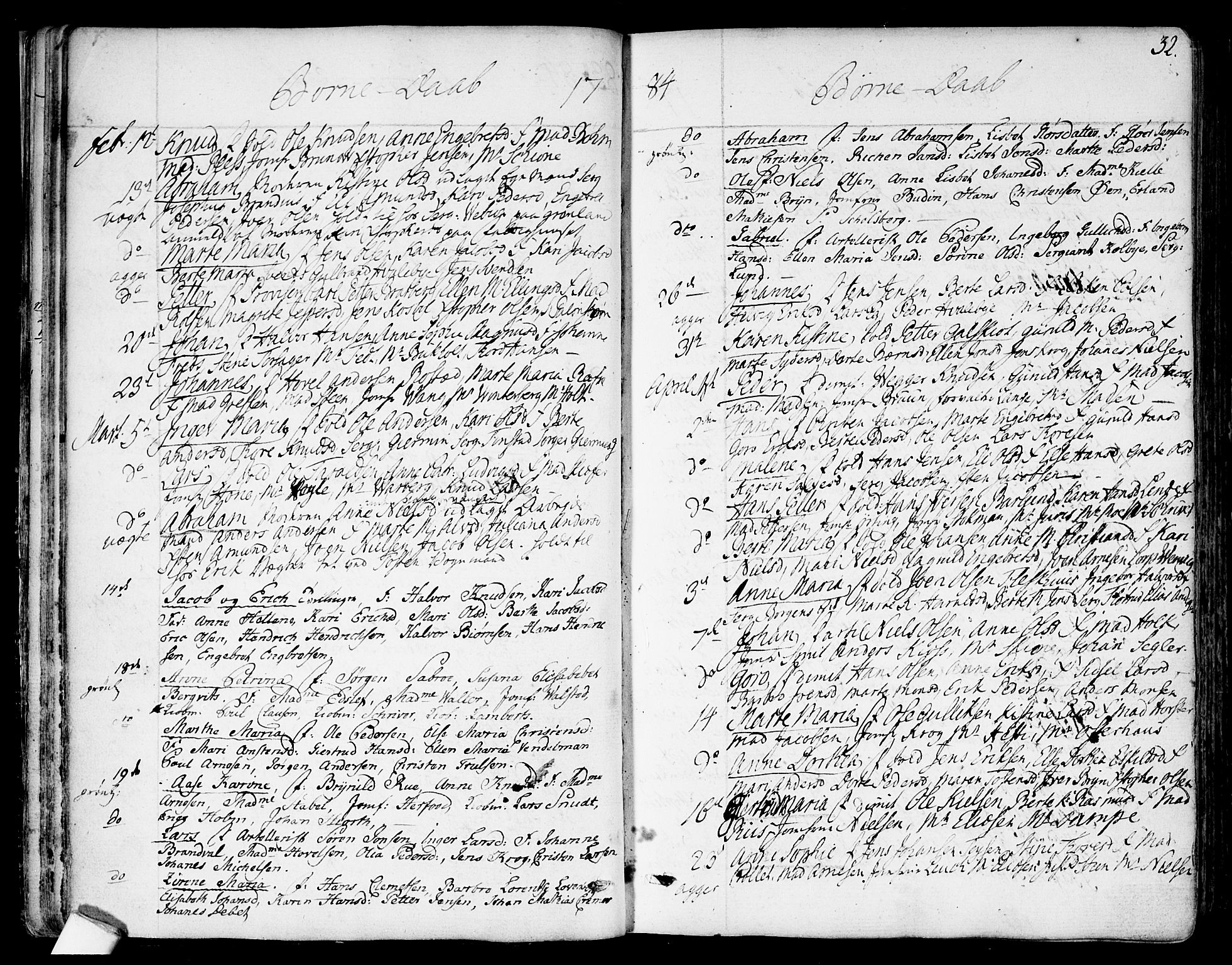 Garnisonsmenigheten Kirkebøker, SAO/A-10846/F/Fa/L0003: Parish register (official) no. 3, 1777-1809, p. 32