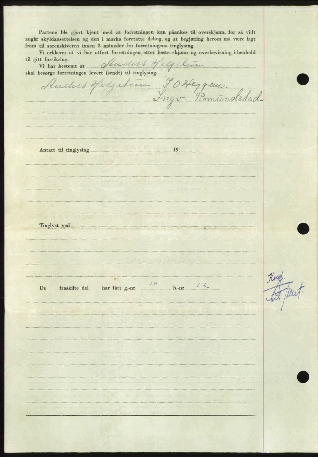 Nordmøre sorenskriveri, AV/SAT-A-4132/1/2/2Ca: Mortgage book no. A113, 1949-1950, Diary no: : 3682/1949